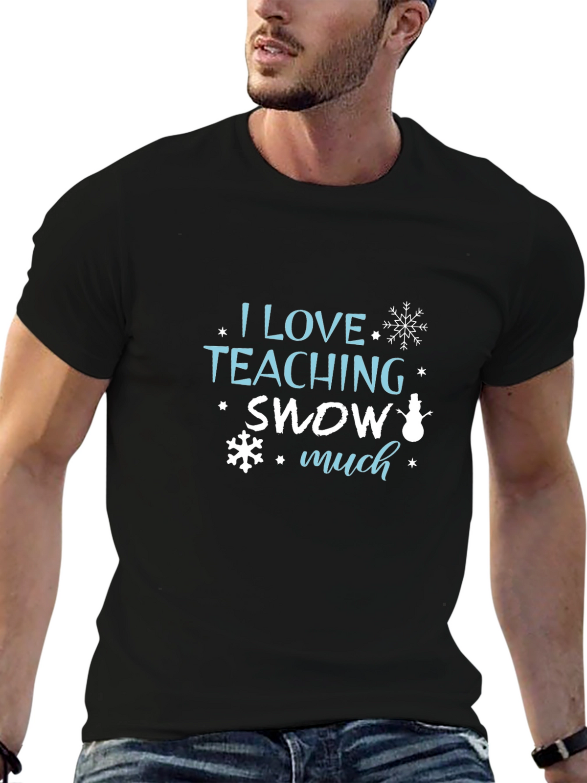 I Love Teaching Snow Much Black T-Shirt