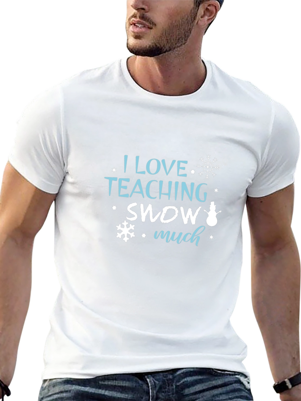 I Love Teaching Snow Much Black T-Shirt