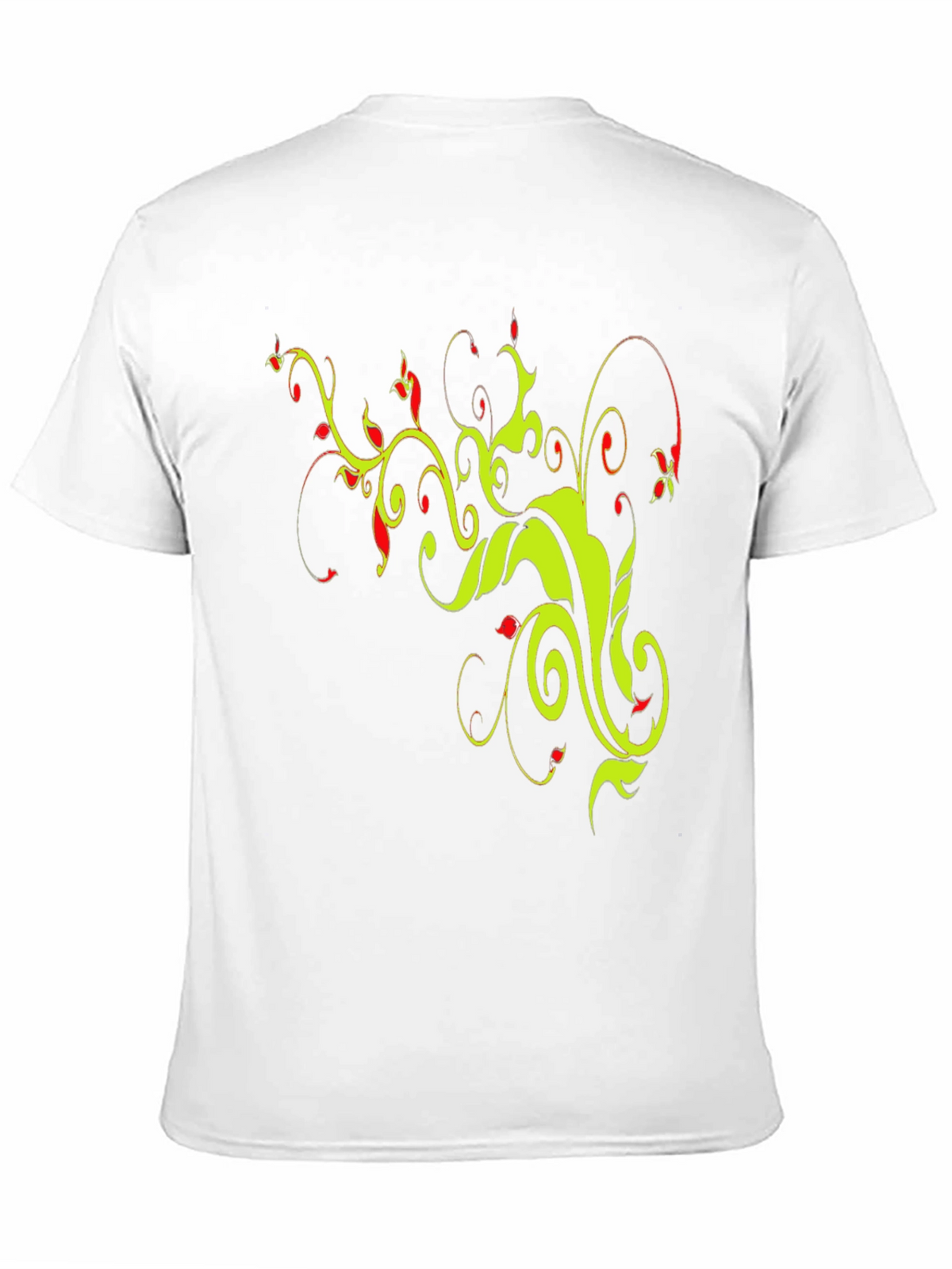 Stylish Black T-Shirt with Floral Vine Design