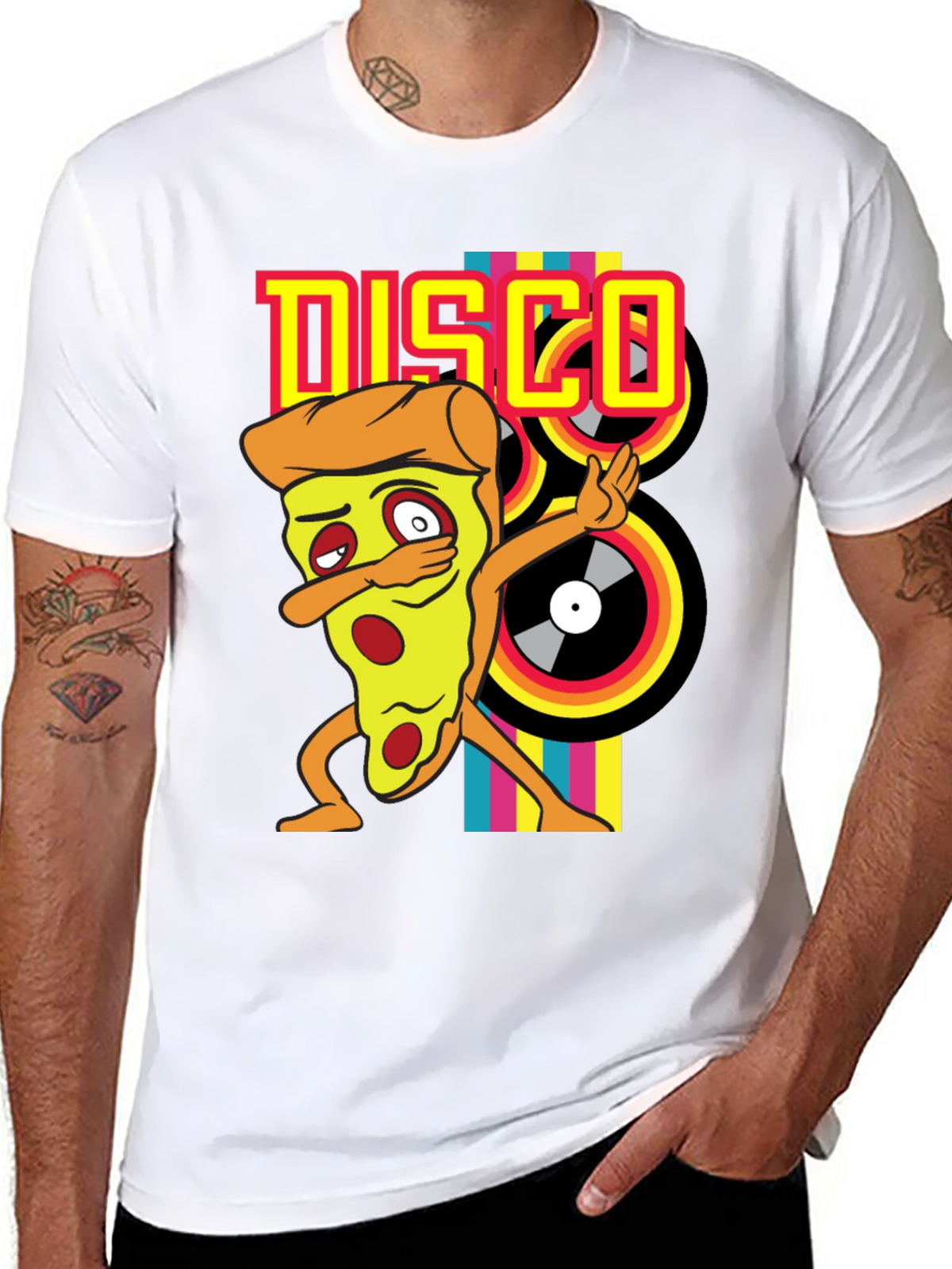 Disco Pizza T-Shirt - Unique Graphic Tee