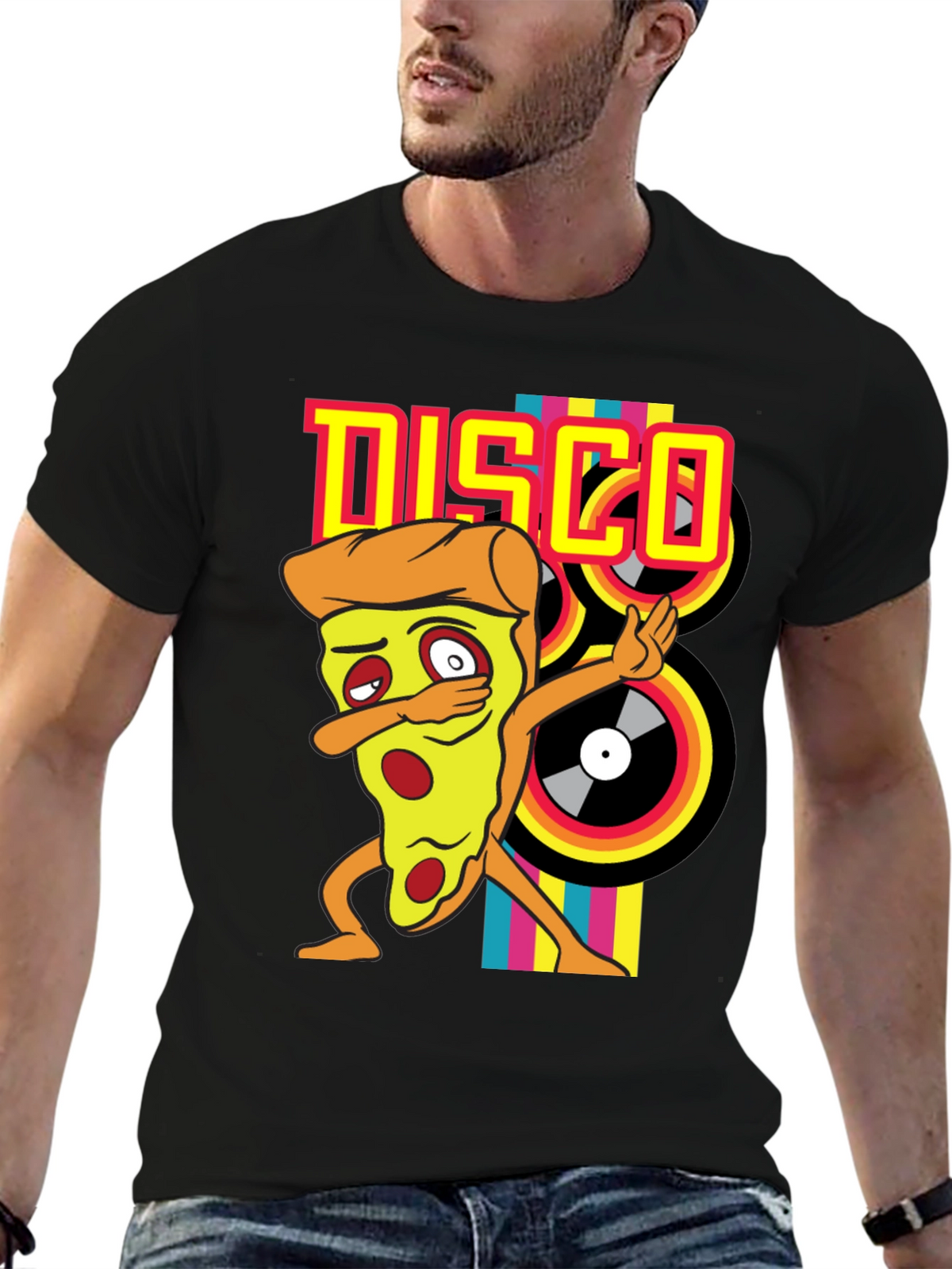 Disco Pizza T-Shirt - Unique Graphic Tee