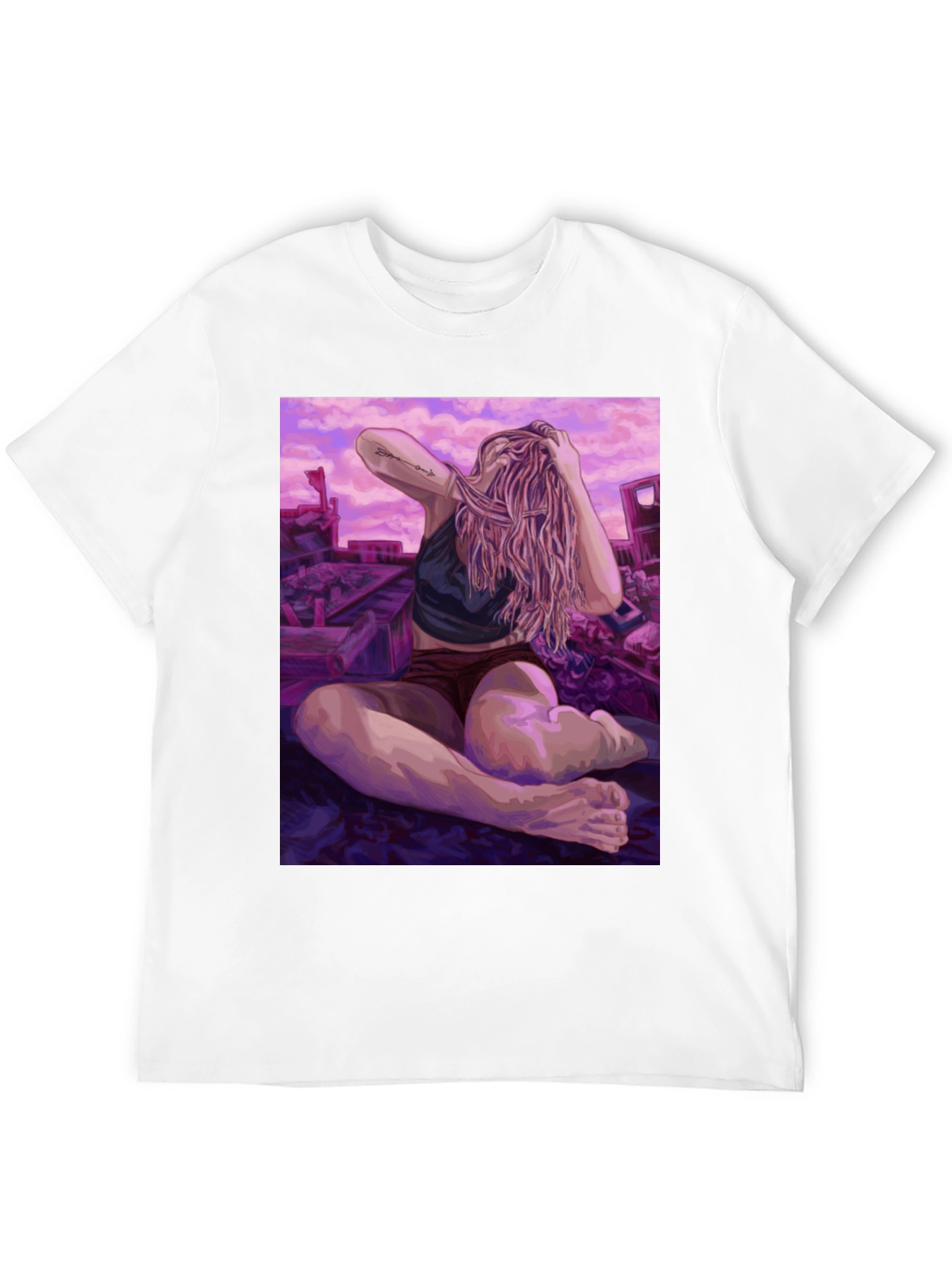 Artistic Woman on Ruins Graphic Tee - Unisex