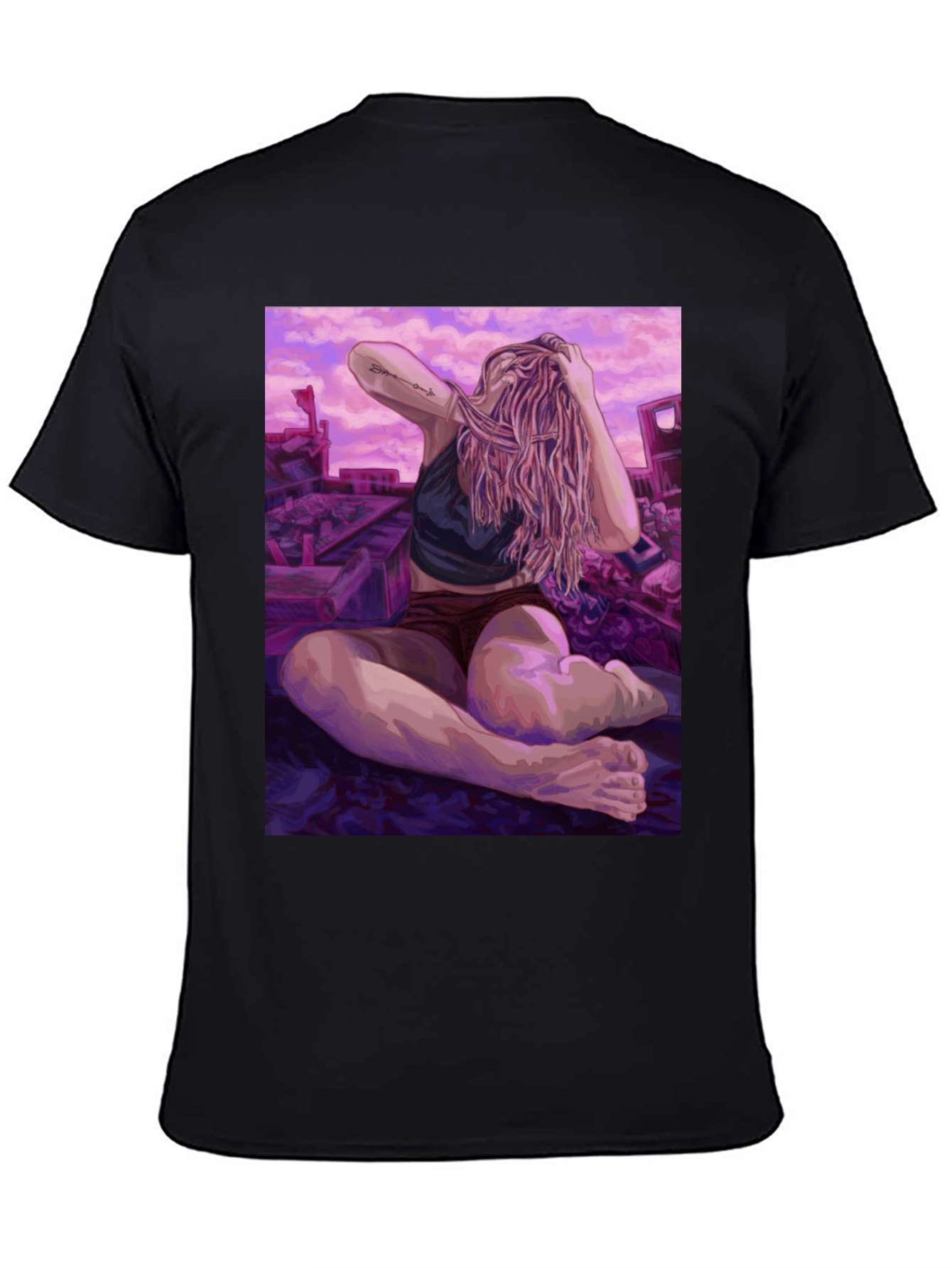 Artistic Woman on Ruins Graphic Tee - Unisex