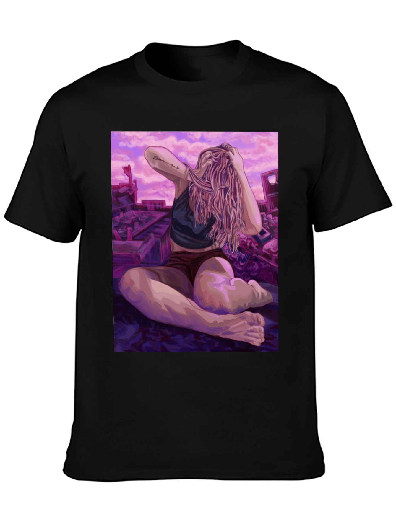 Artistic Woman on Ruins Graphic Tee - Unisex