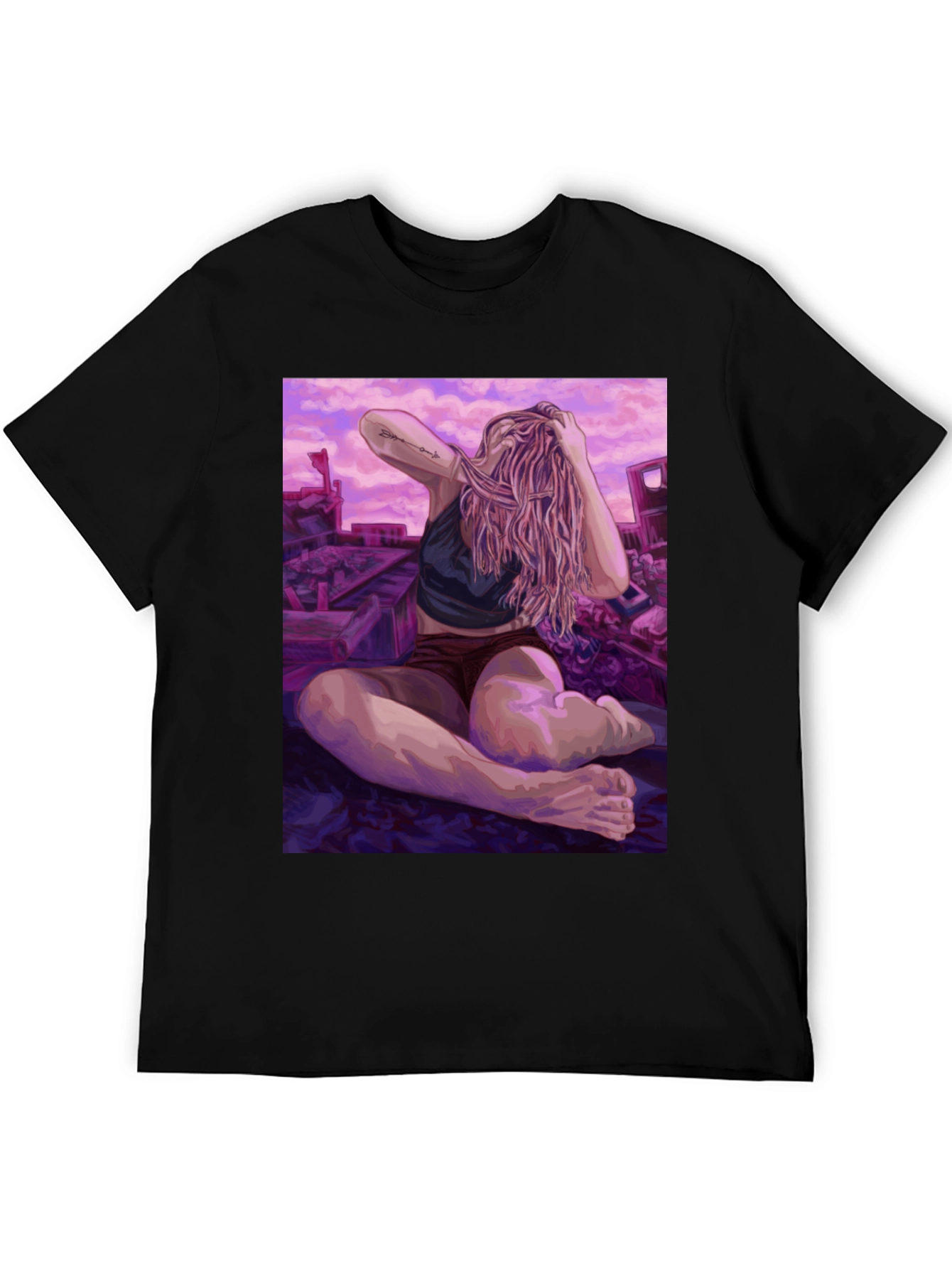 Artistic Woman on Ruins Graphic Tee - Unisex