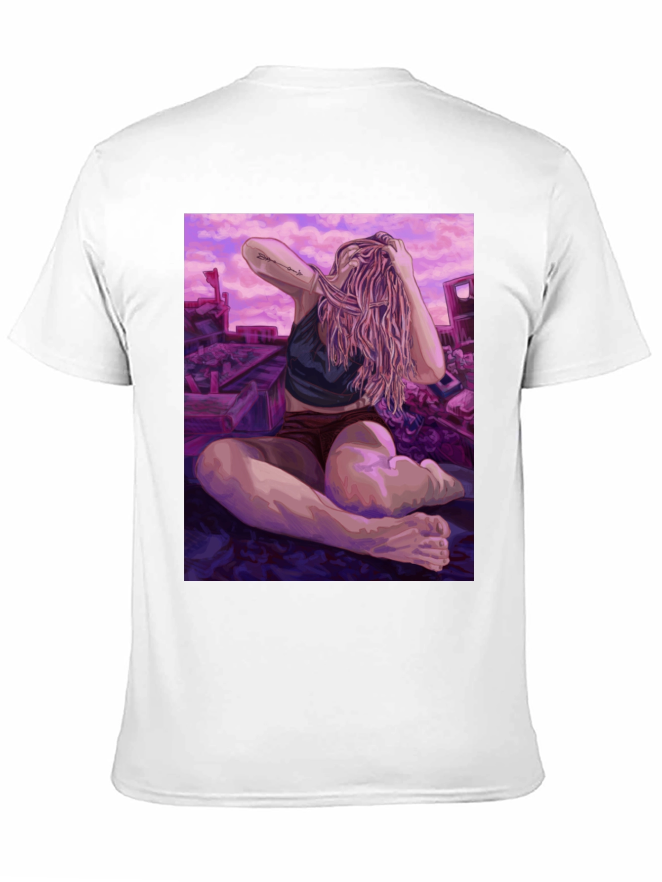 Artistic Woman on Ruins Graphic Tee - Unisex