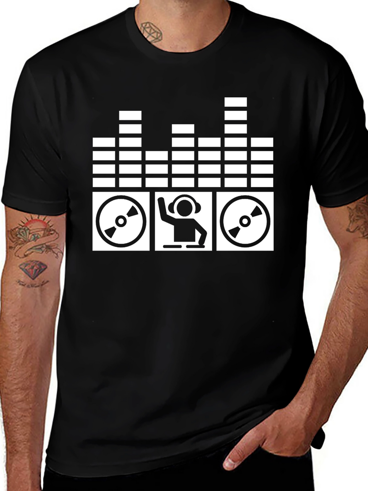 DJ Music T-Shirt - Black Graphic Tee