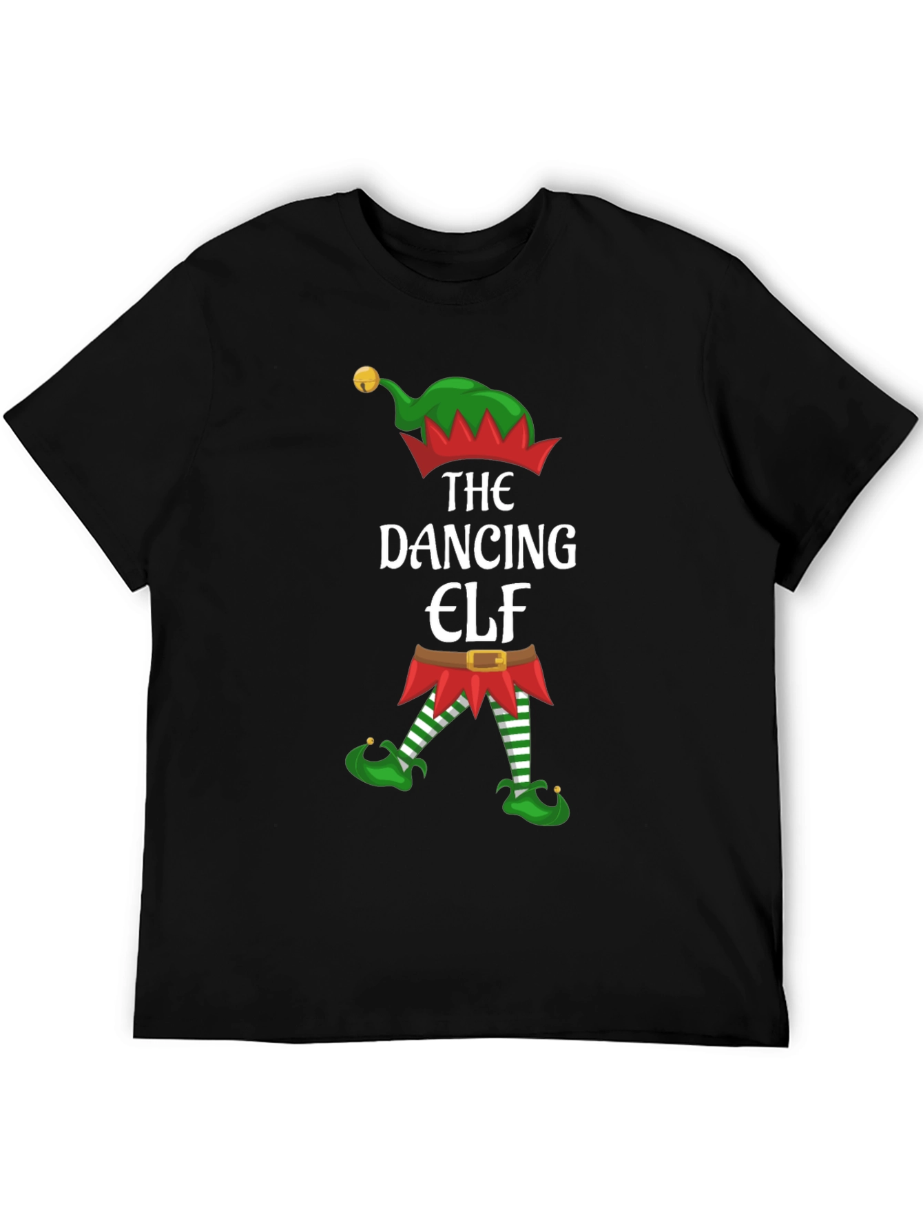 Dancing Elf Graphic Tee - Holiday Festive Shirt