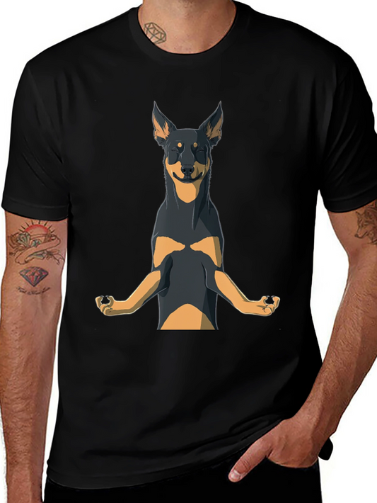 Zen Dog Meditation T-Shirt - Relaxed Canine Design