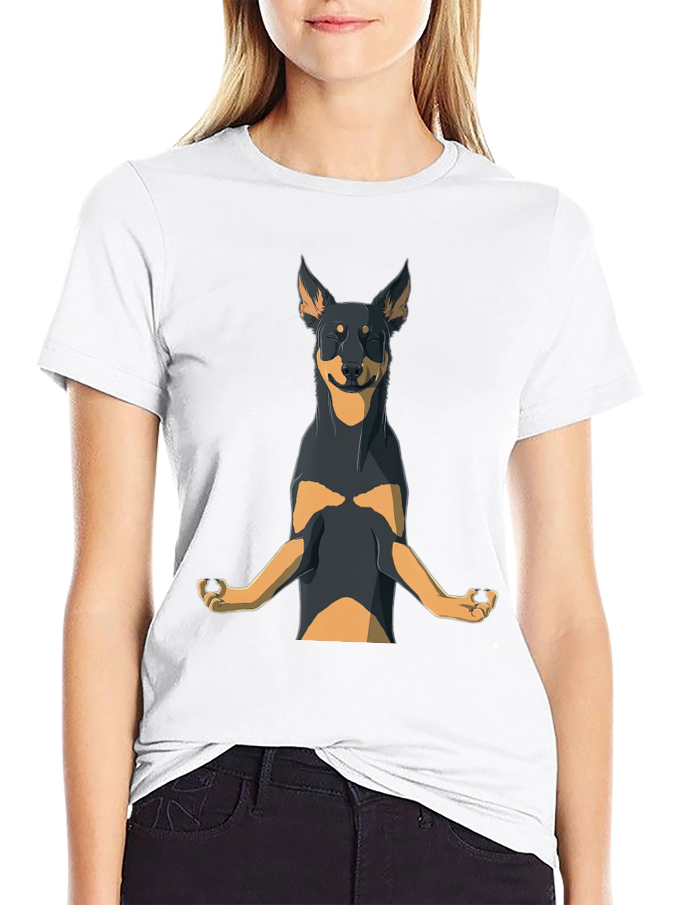 Zen Dog Meditation T-Shirt - Relaxed Canine Design
