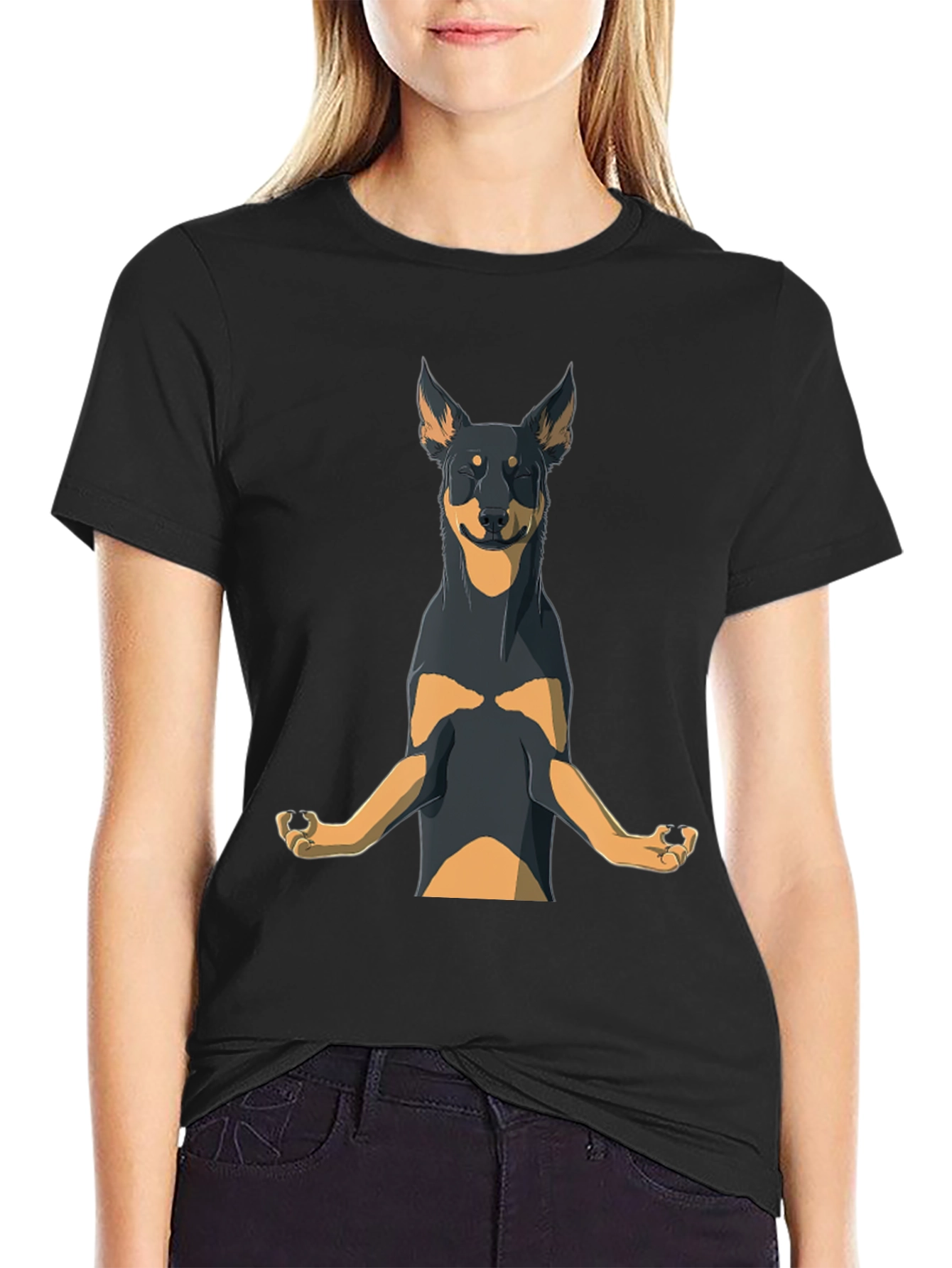 Zen Dog Meditation T-Shirt - Relaxed Canine Design