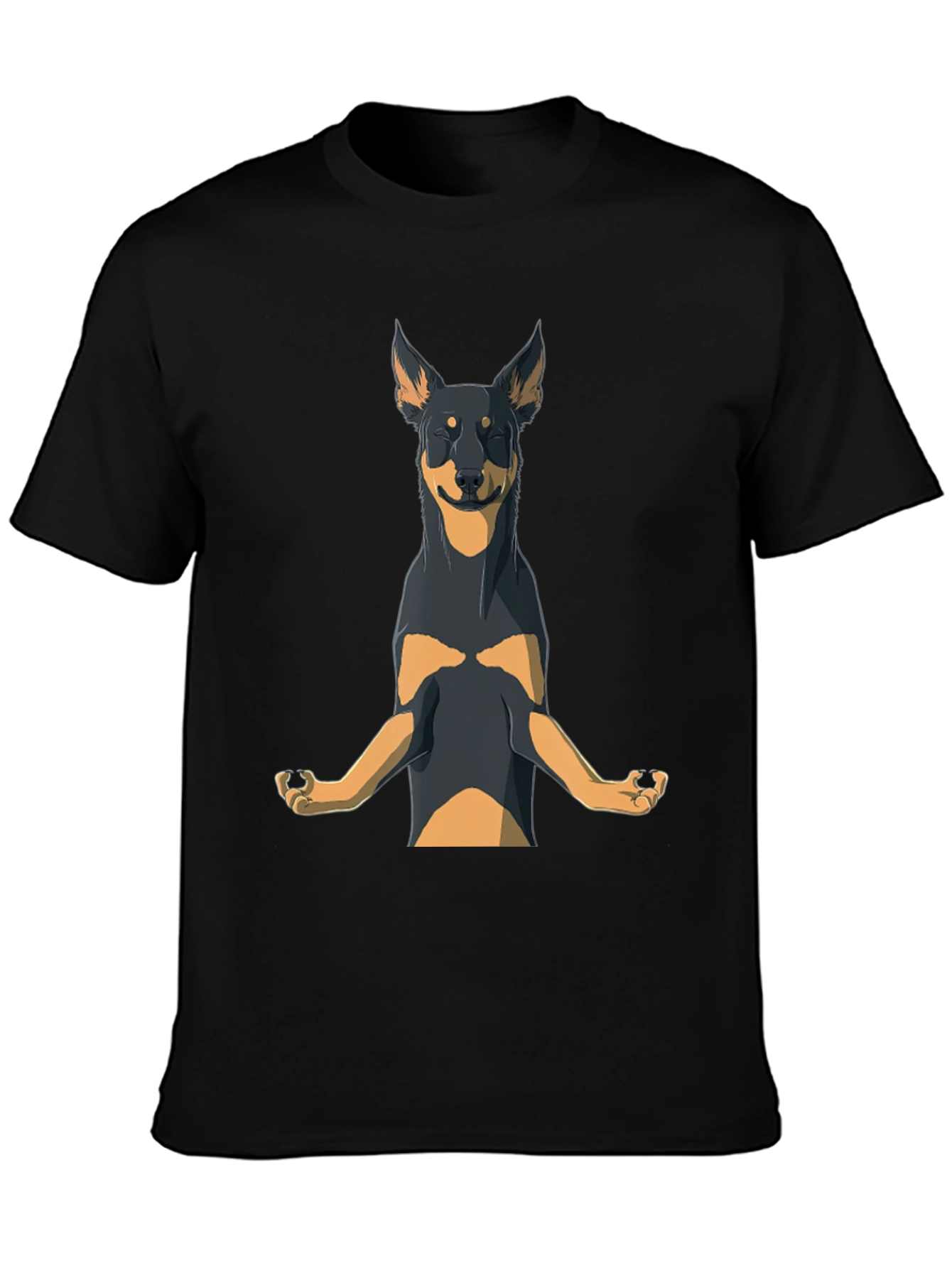 Zen Dog Meditation T-Shirt - Relaxed Canine Design