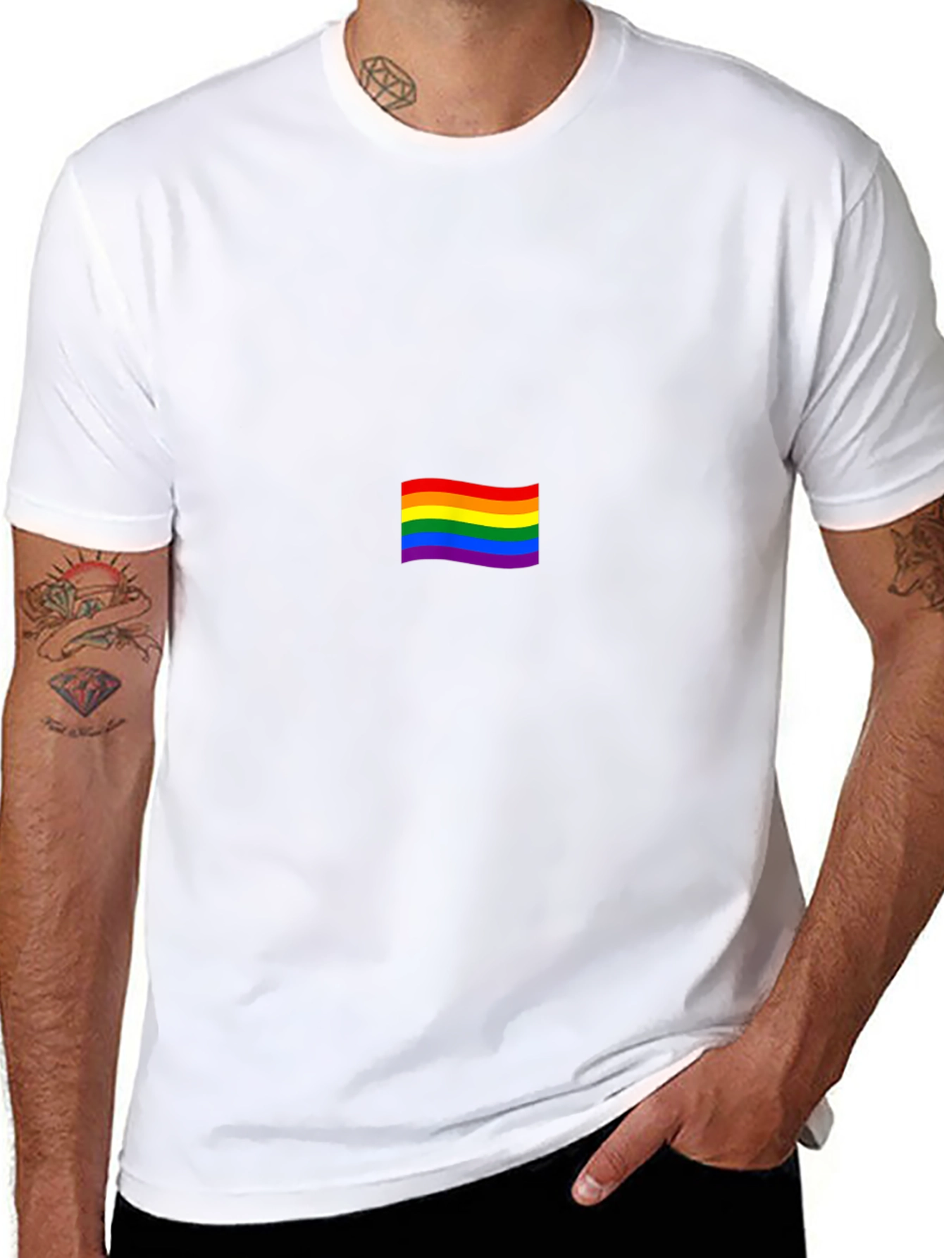 Pride Rainbow Flag Black T-Shirt
