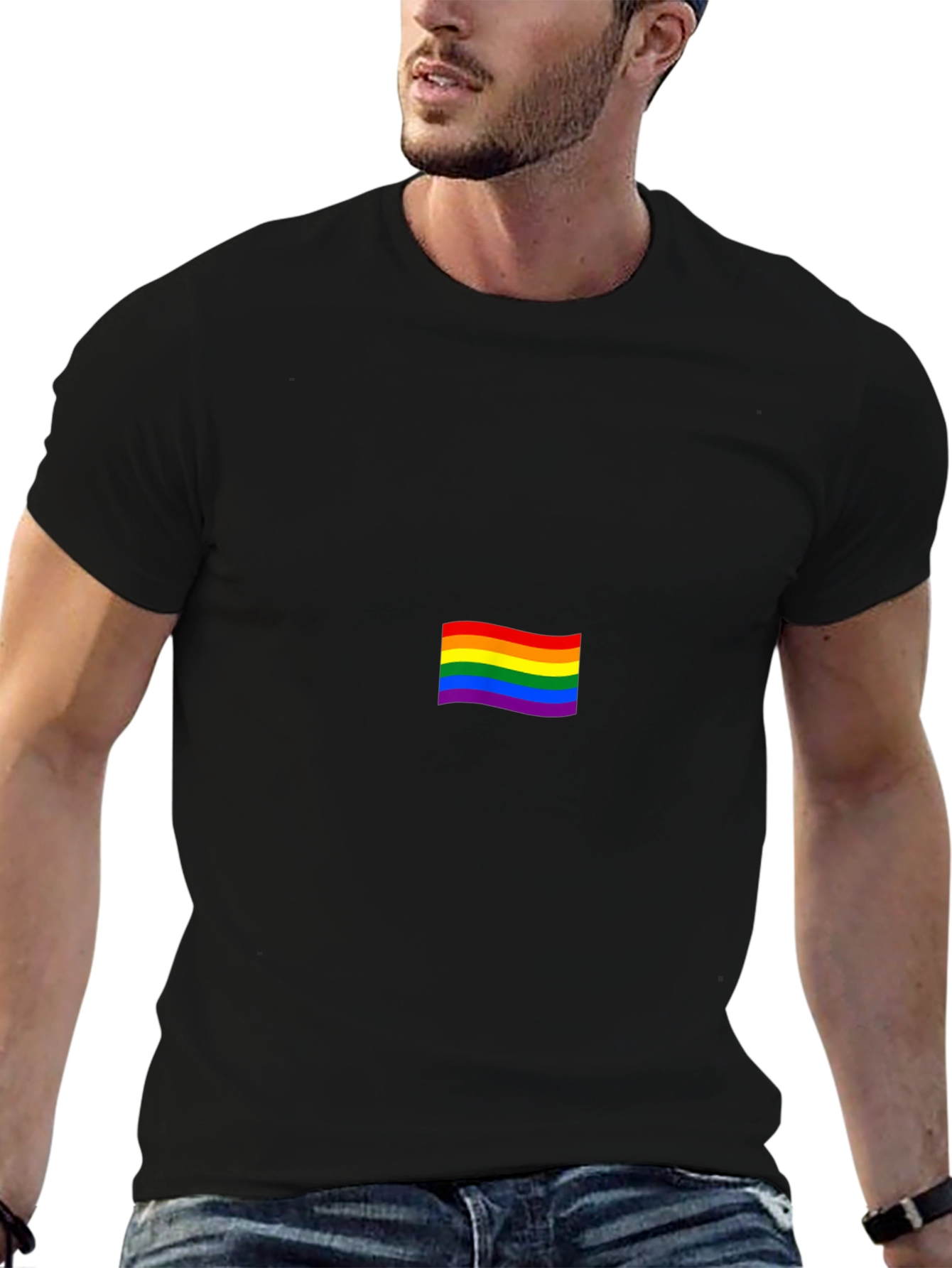 Pride Rainbow Flag Black T-Shirt