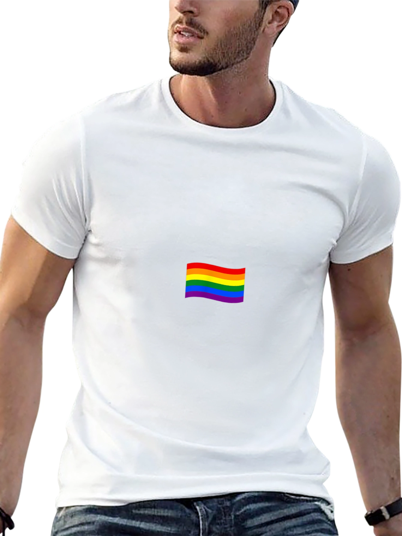 Pride Rainbow Flag Black T-Shirt