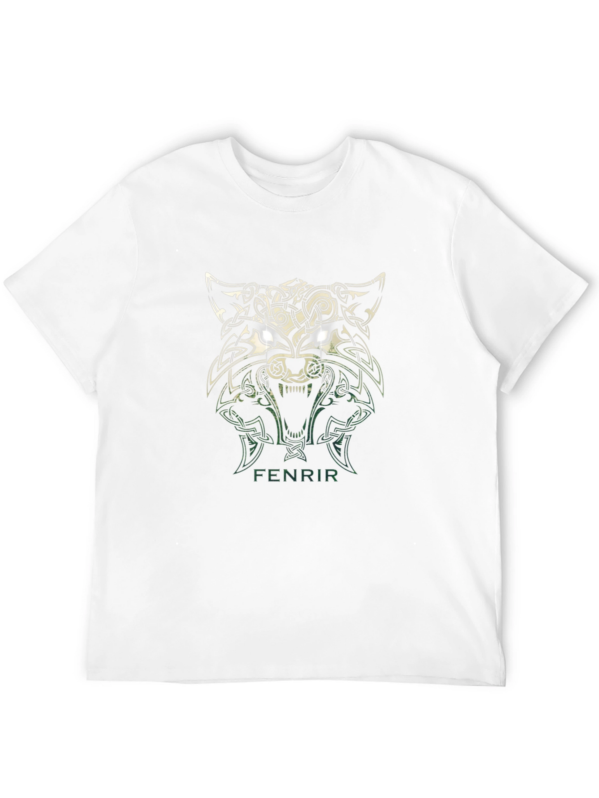 Fenrir Wolf Graphic Tee - Viking Celtic Knot Design