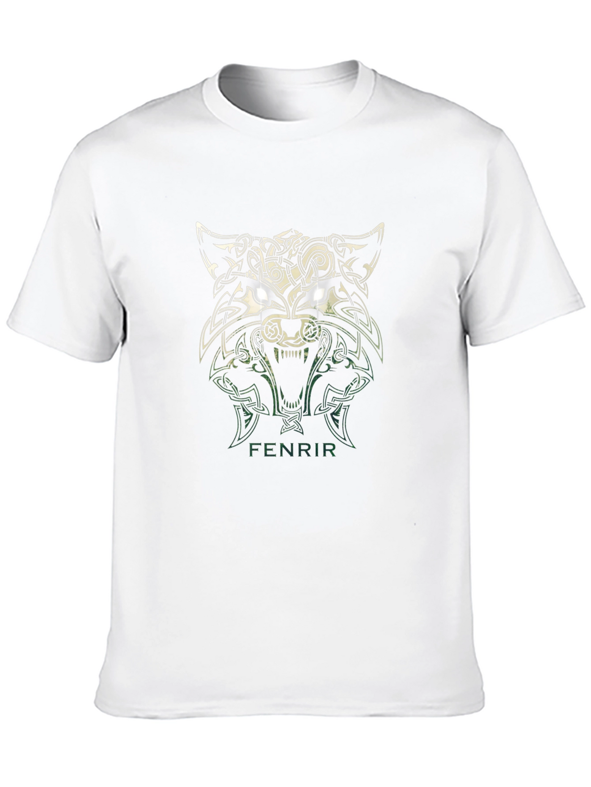 Fenrir Wolf Graphic Tee - Viking Celtic Knot Design