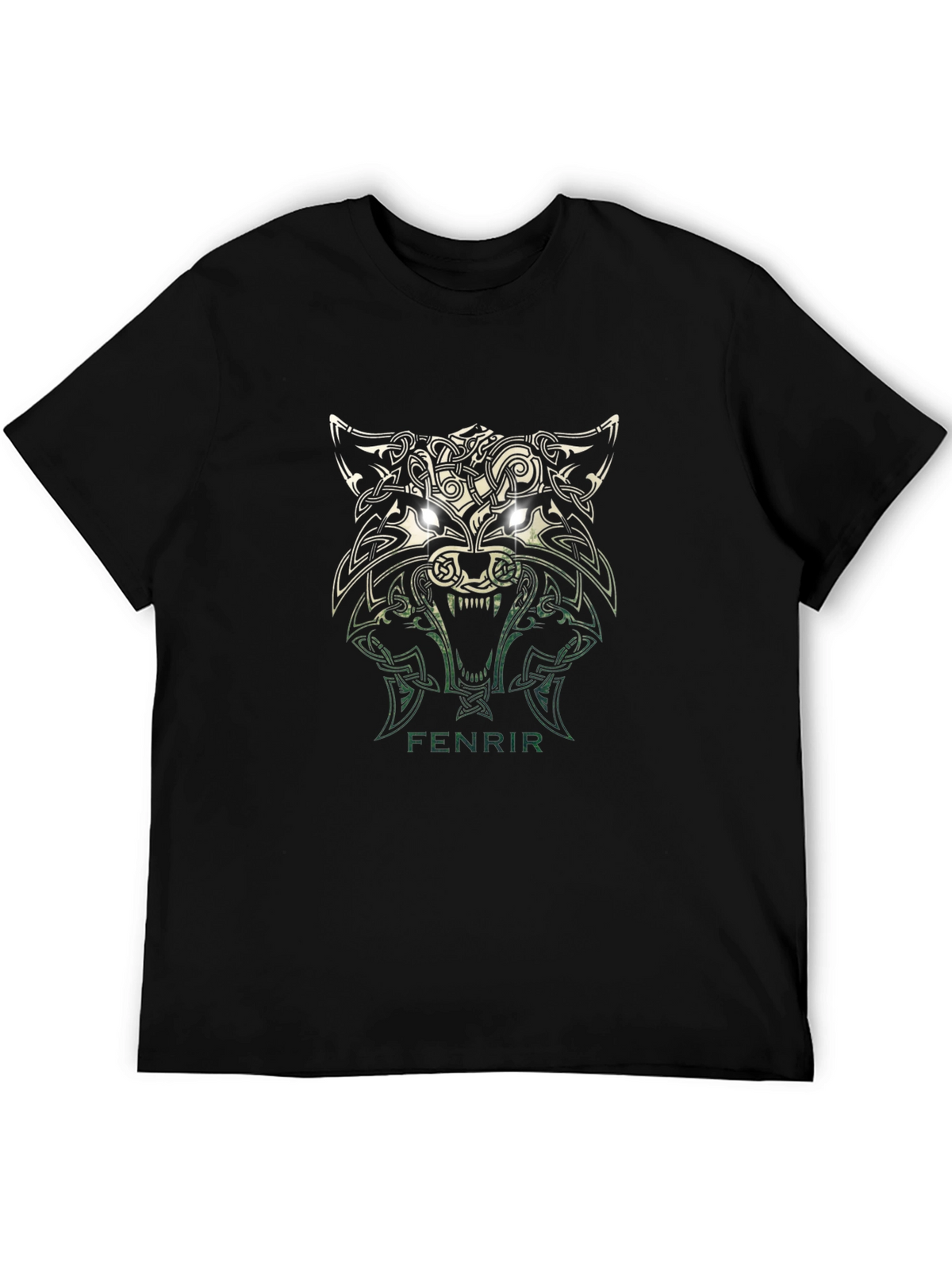 Fenrir Wolf Graphic Tee - Viking Celtic Knot Design