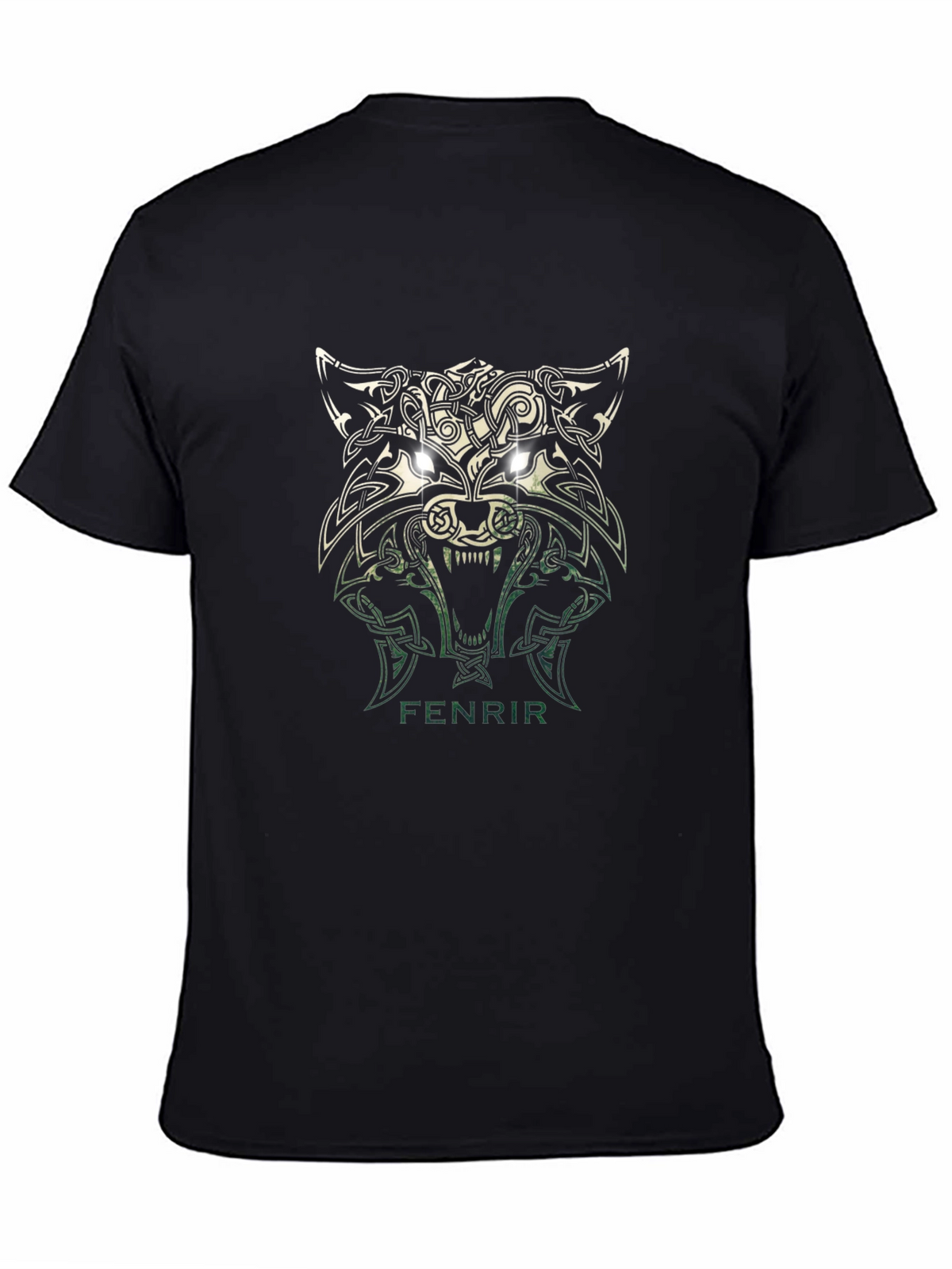 Fenrir Wolf Graphic Tee - Viking Celtic Knot Design