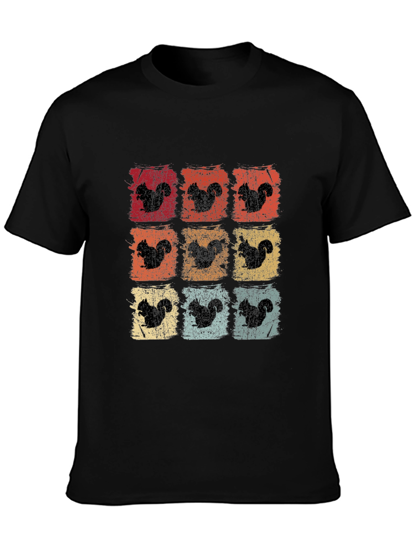 Squirrel Silhouette Retro Graphic T-Shirt