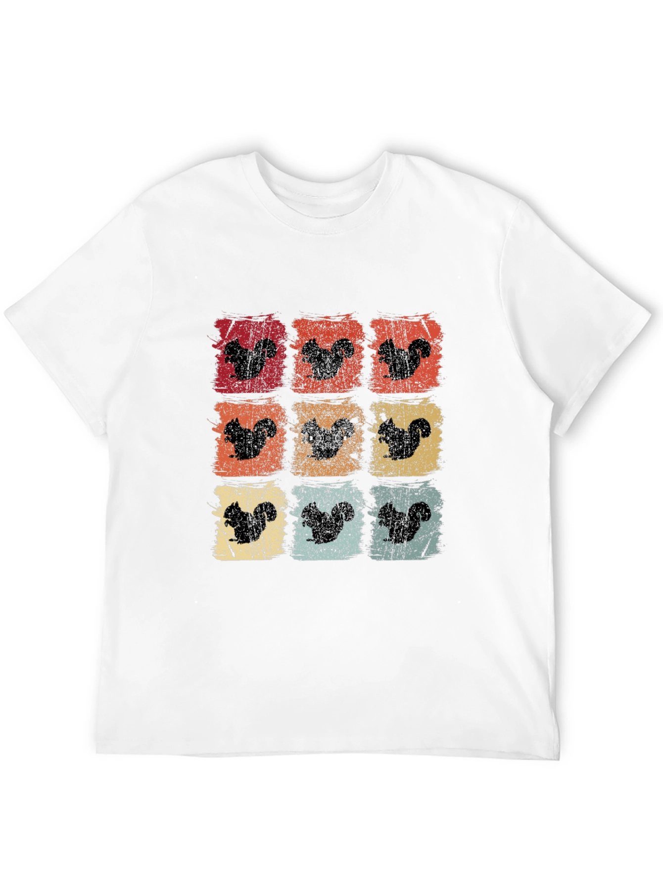 Squirrel Silhouette Retro Graphic T-Shirt