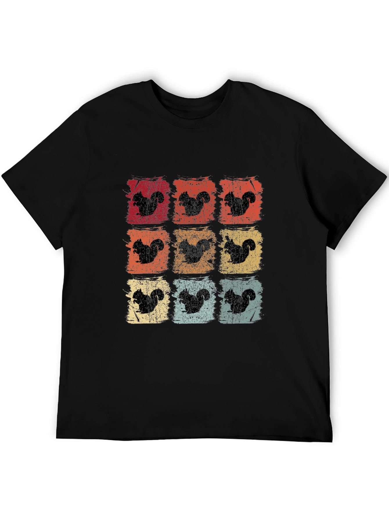 Squirrel Silhouette Retro Graphic T-Shirt