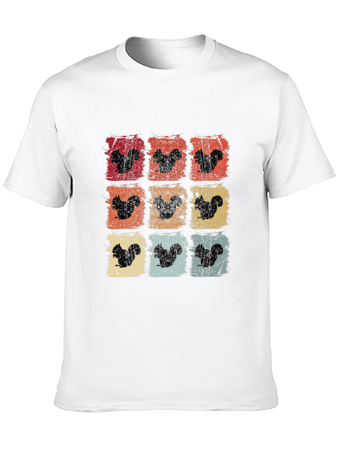 Squirrel Silhouette Retro Graphic T-Shirt