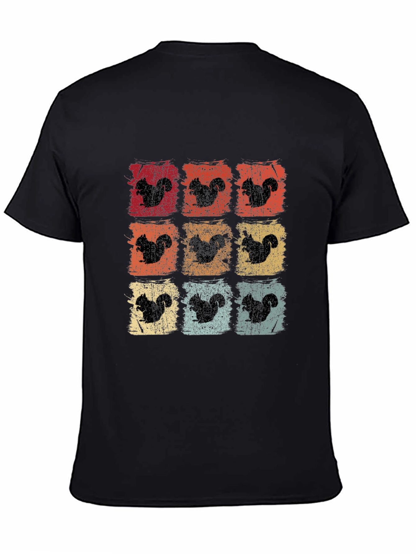 Squirrel Silhouette Retro Graphic T-Shirt