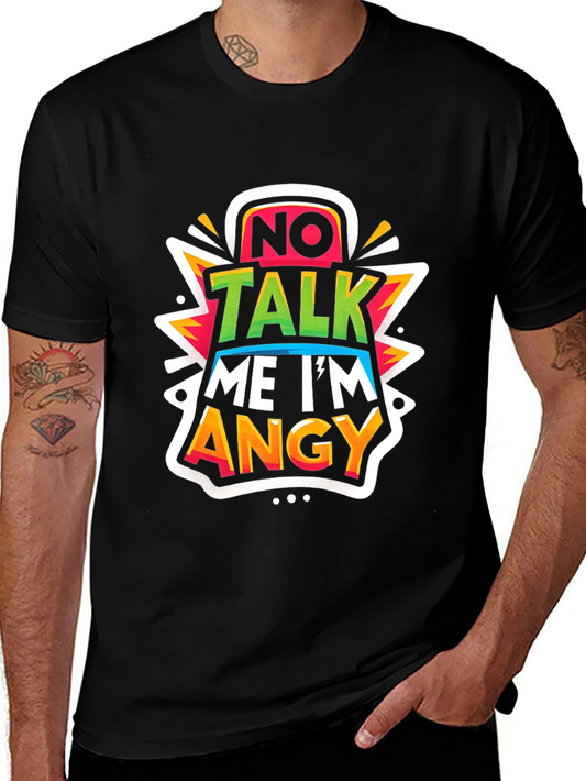 No Talk Me Im Angy Graphic Tee - Black