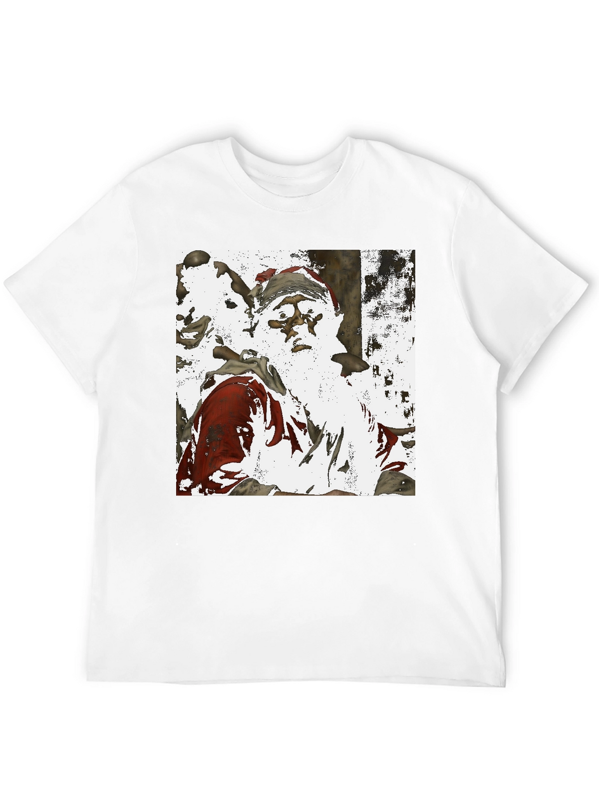Santa Claus Printed Black T-Shirt