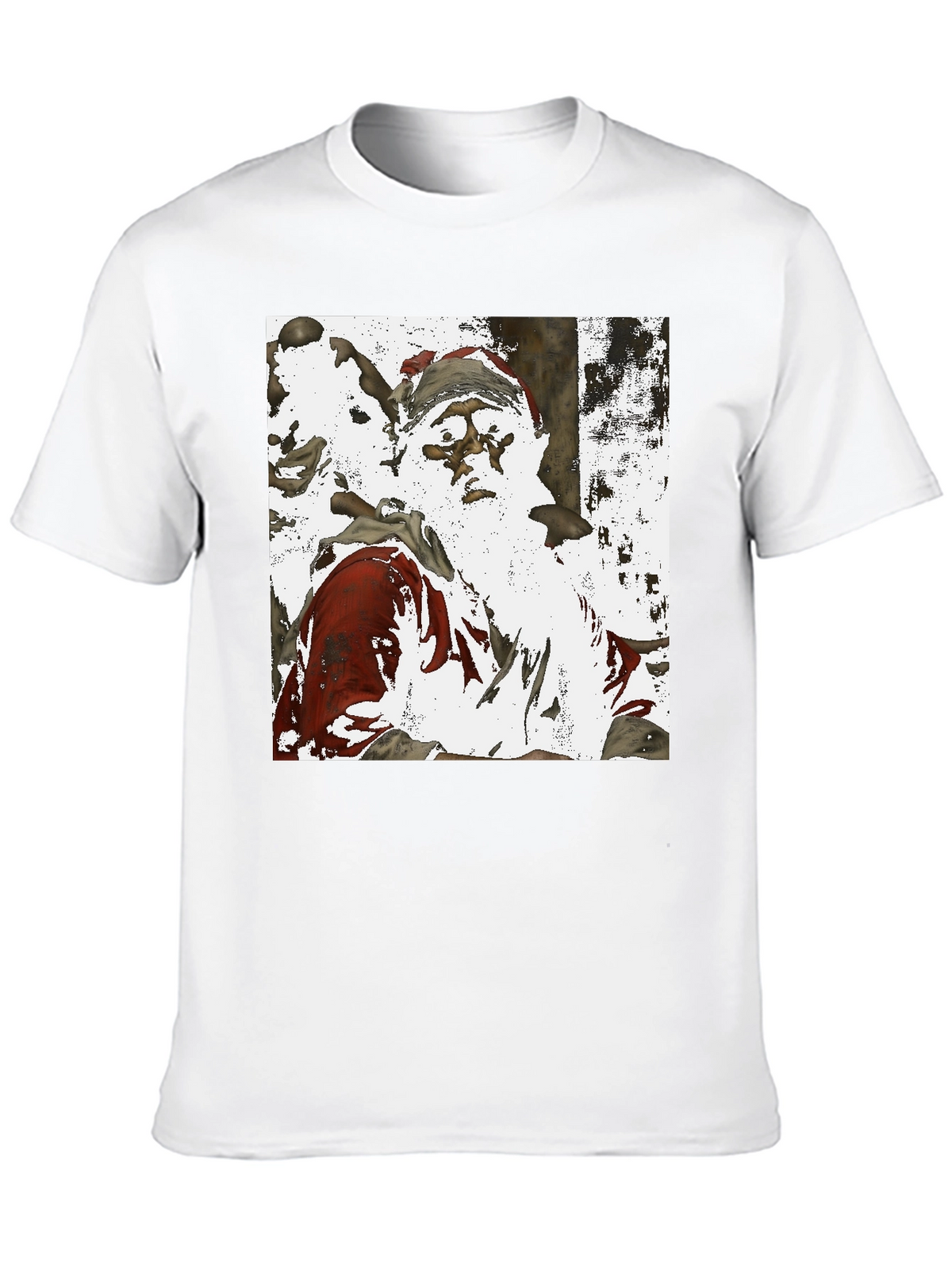 Santa Claus Printed Black T-Shirt