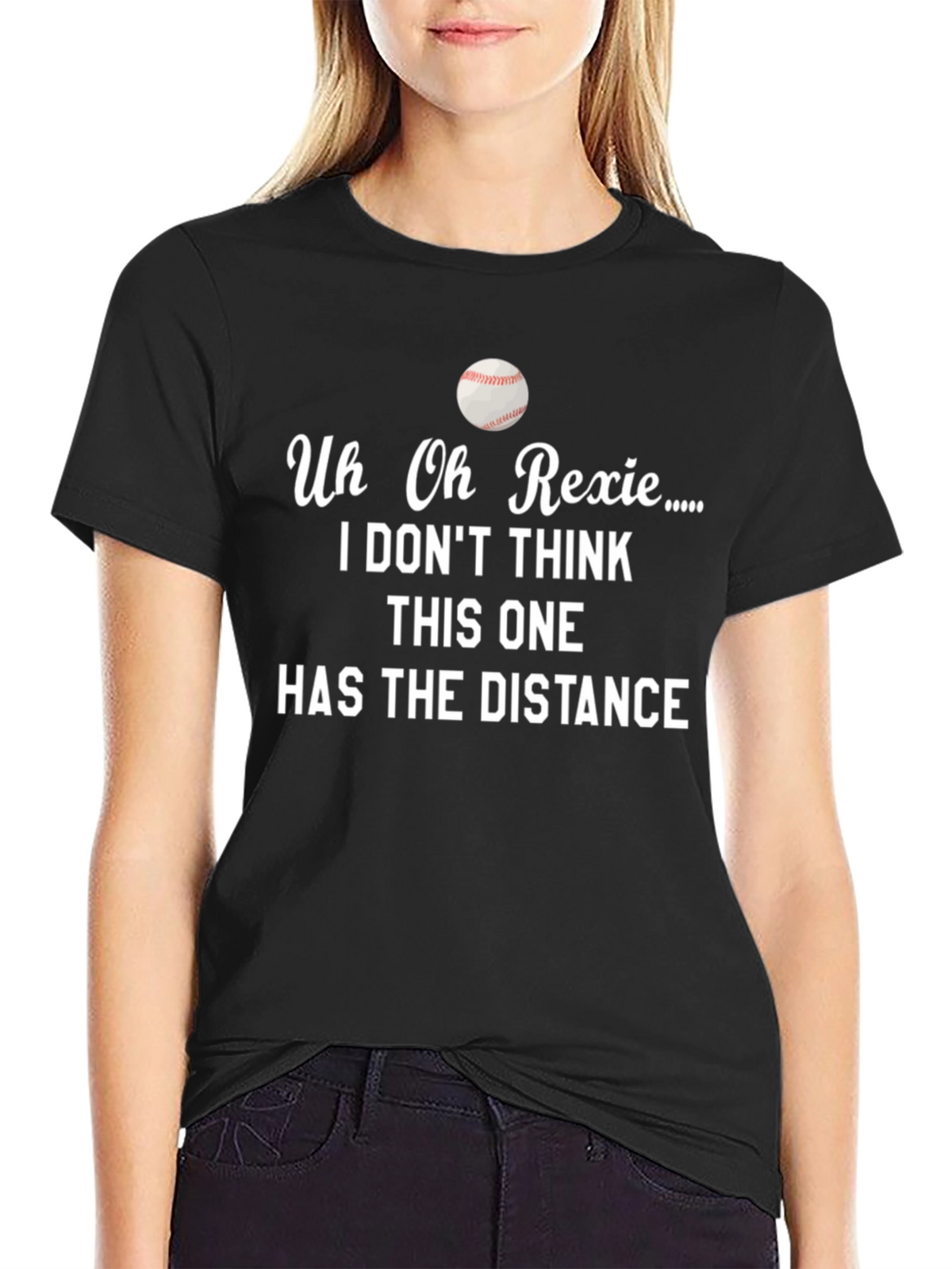 Funny Baseball T-Shirt - Uh Oh Rexie Distance Tee