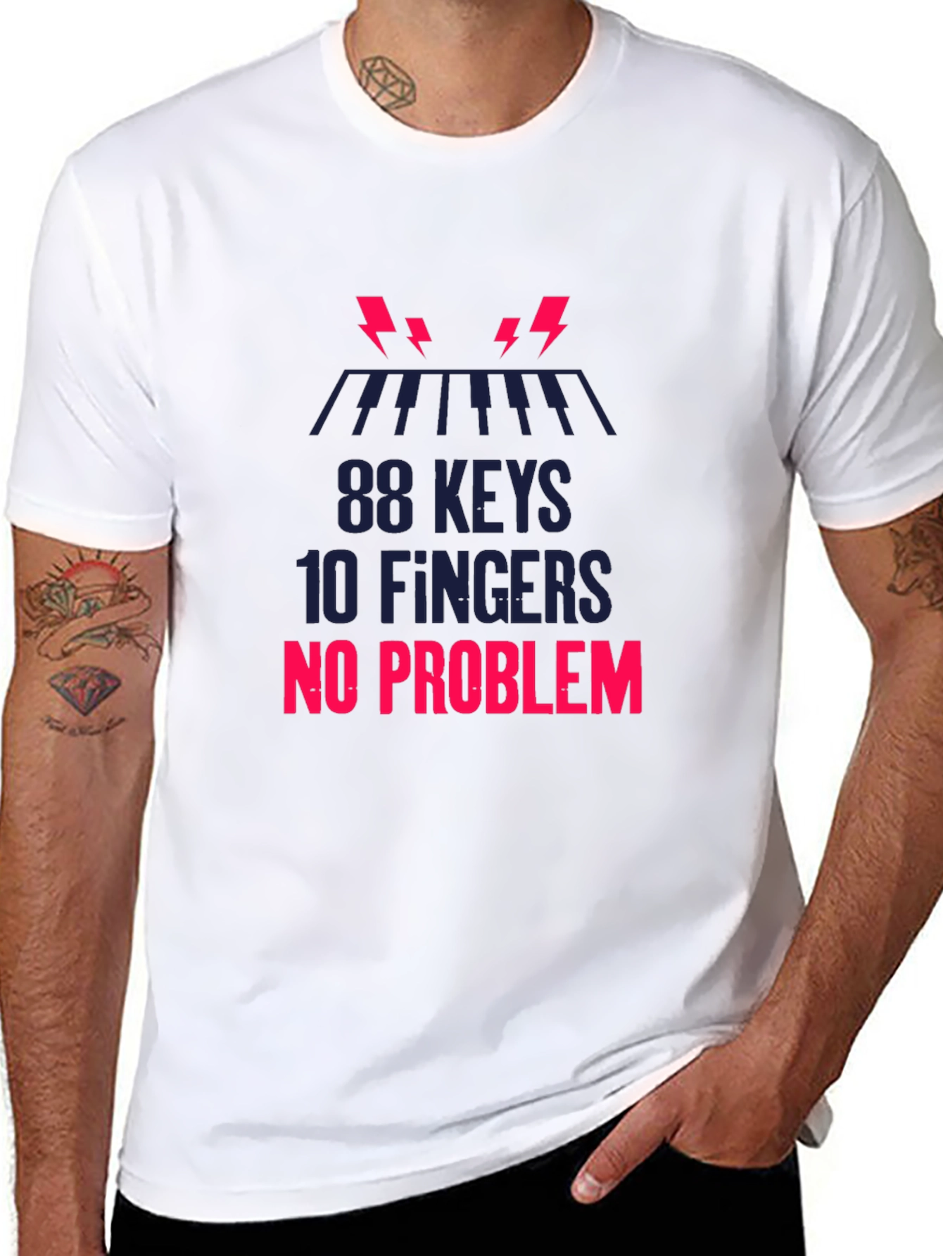 88 Keys 10 Fingers No Problem Graphic Tee