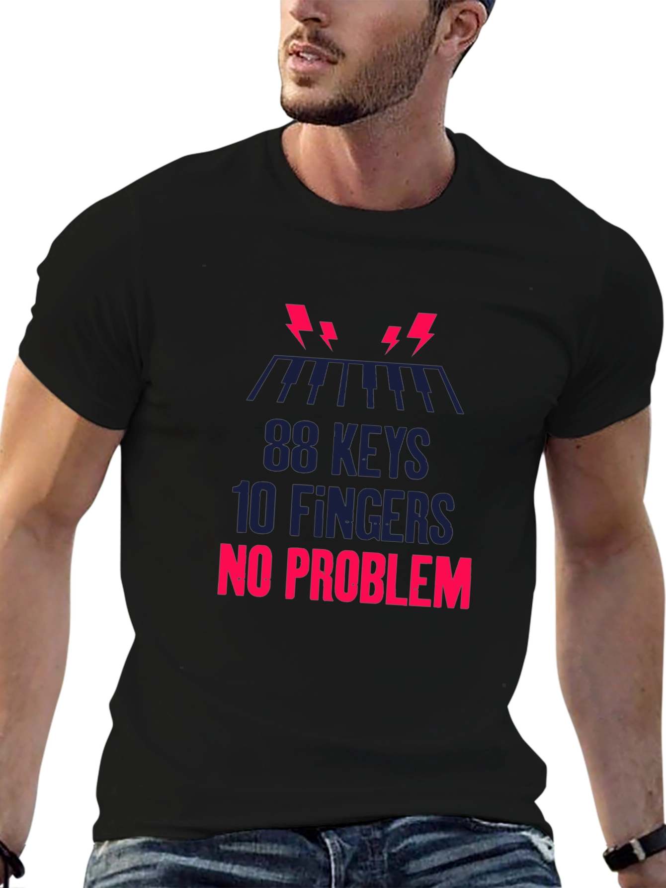 88 Keys 10 Fingers No Problem Graphic Tee
