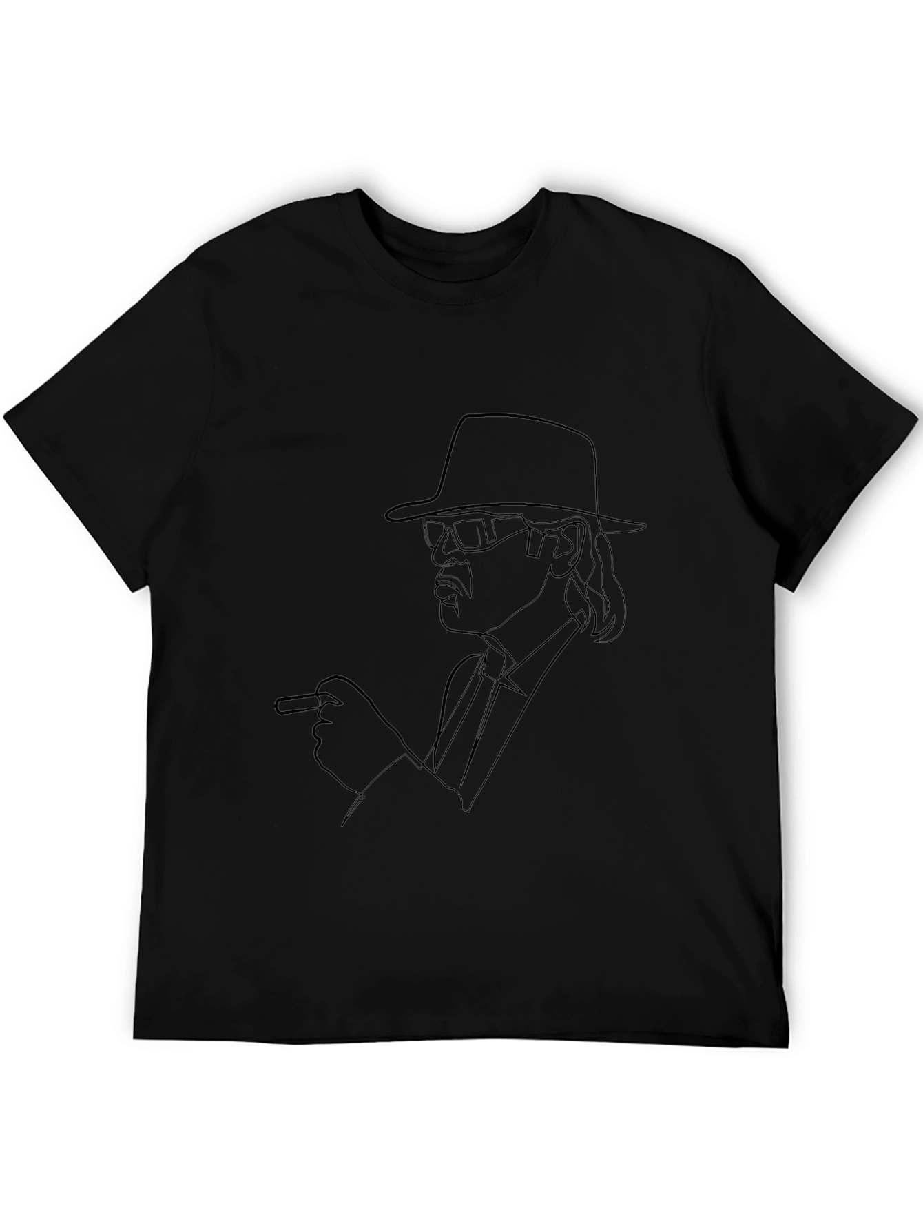 Retro Black Line Art T-Shirt