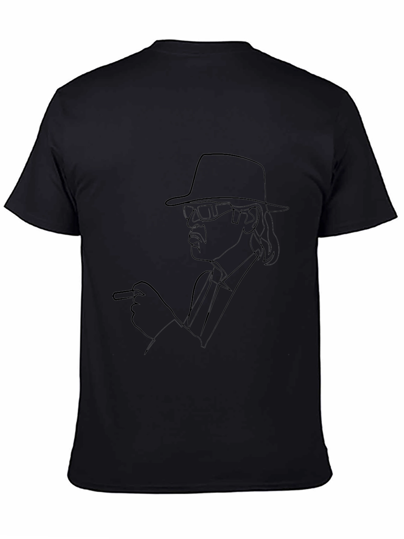 Retro Black Line Art T-Shirt