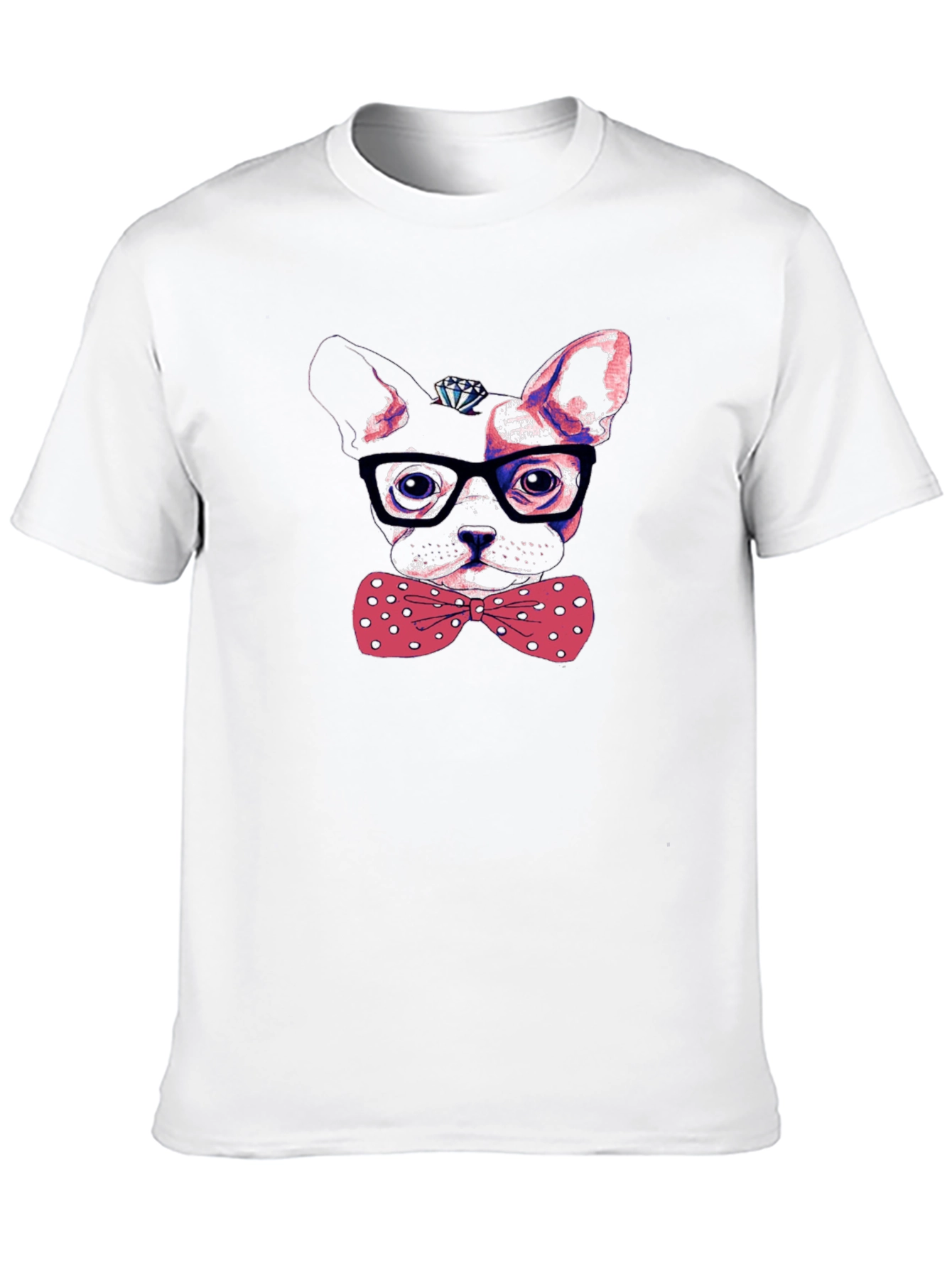 Dog with Bow Tie Mens Graphic Tee