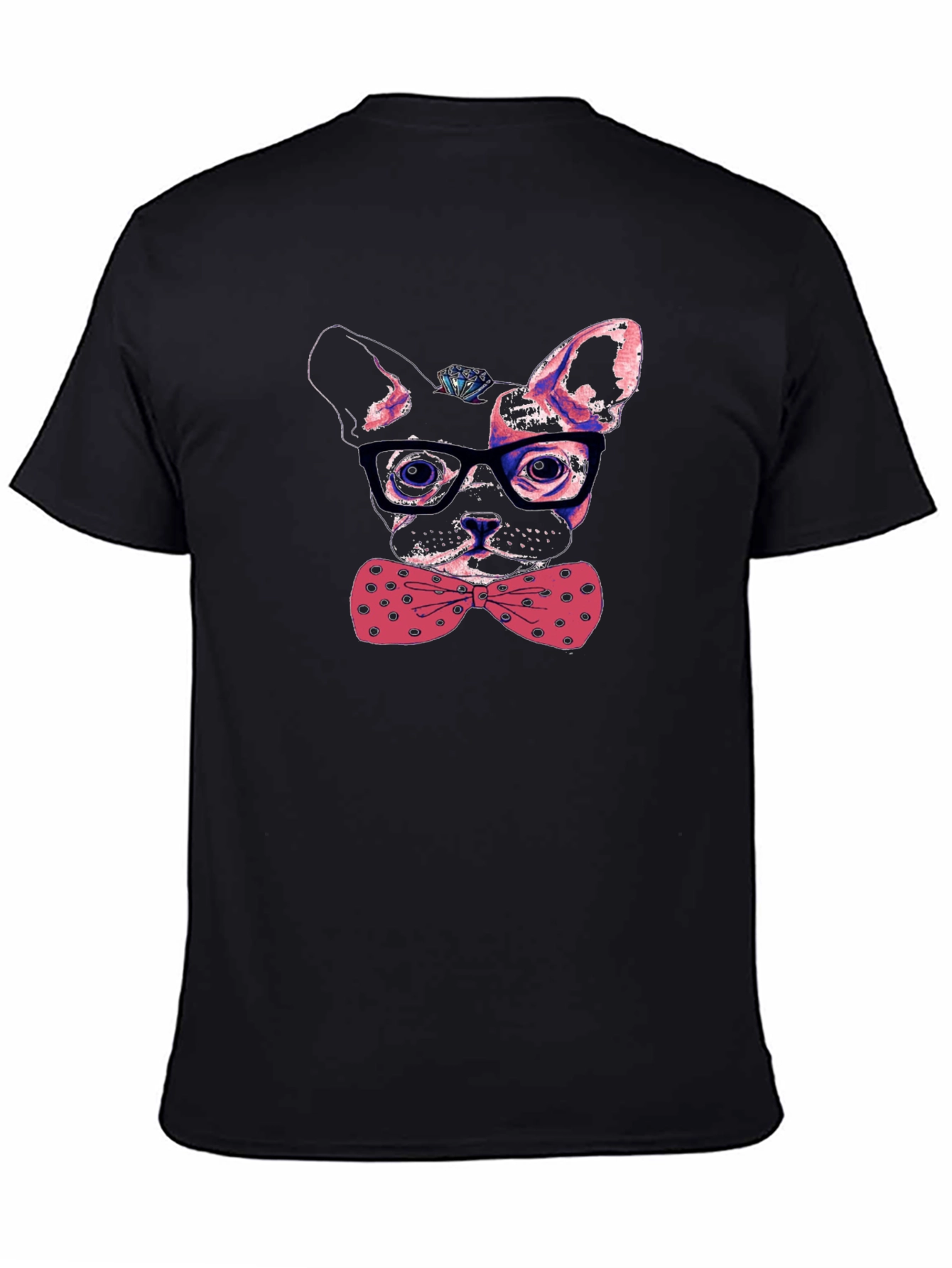 Dog with Bow Tie Mens Graphic Tee
