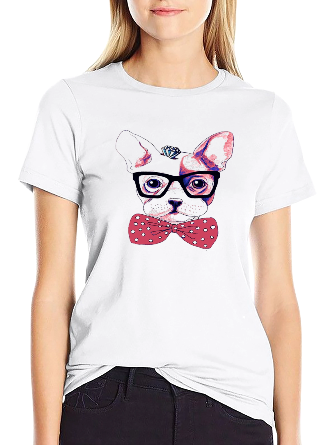 Dog with Bow Tie Mens Graphic Tee