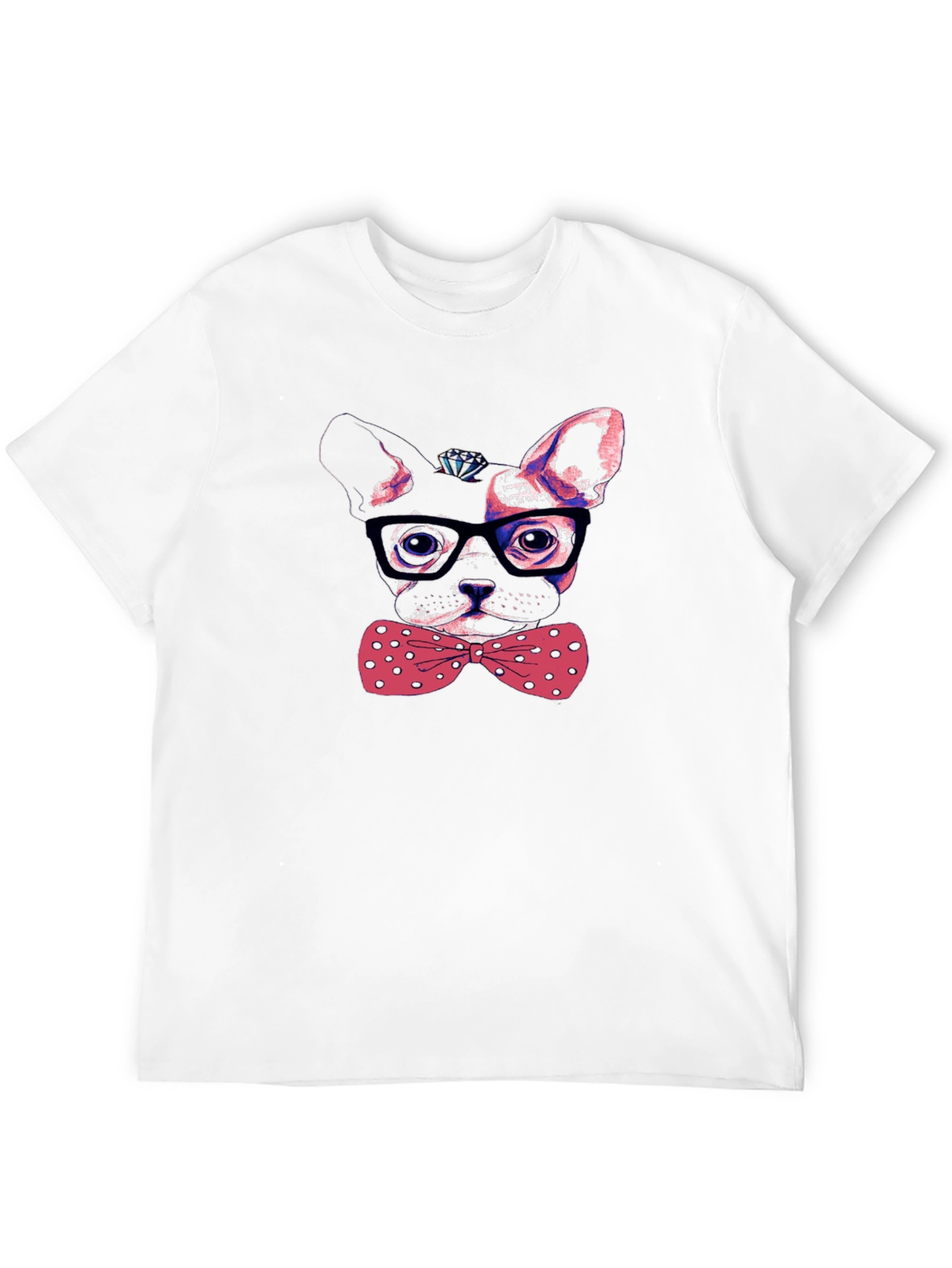 Dog with Bow Tie Mens Graphic Tee