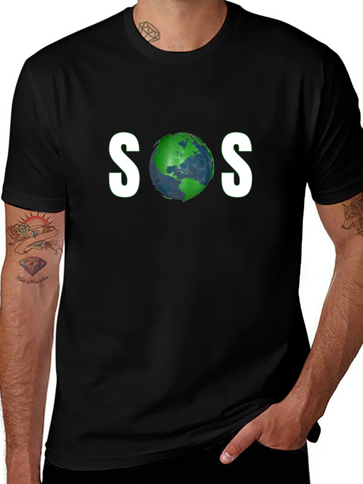 SOS Earth Graphic Tee - Save Our Planet T-Shirt