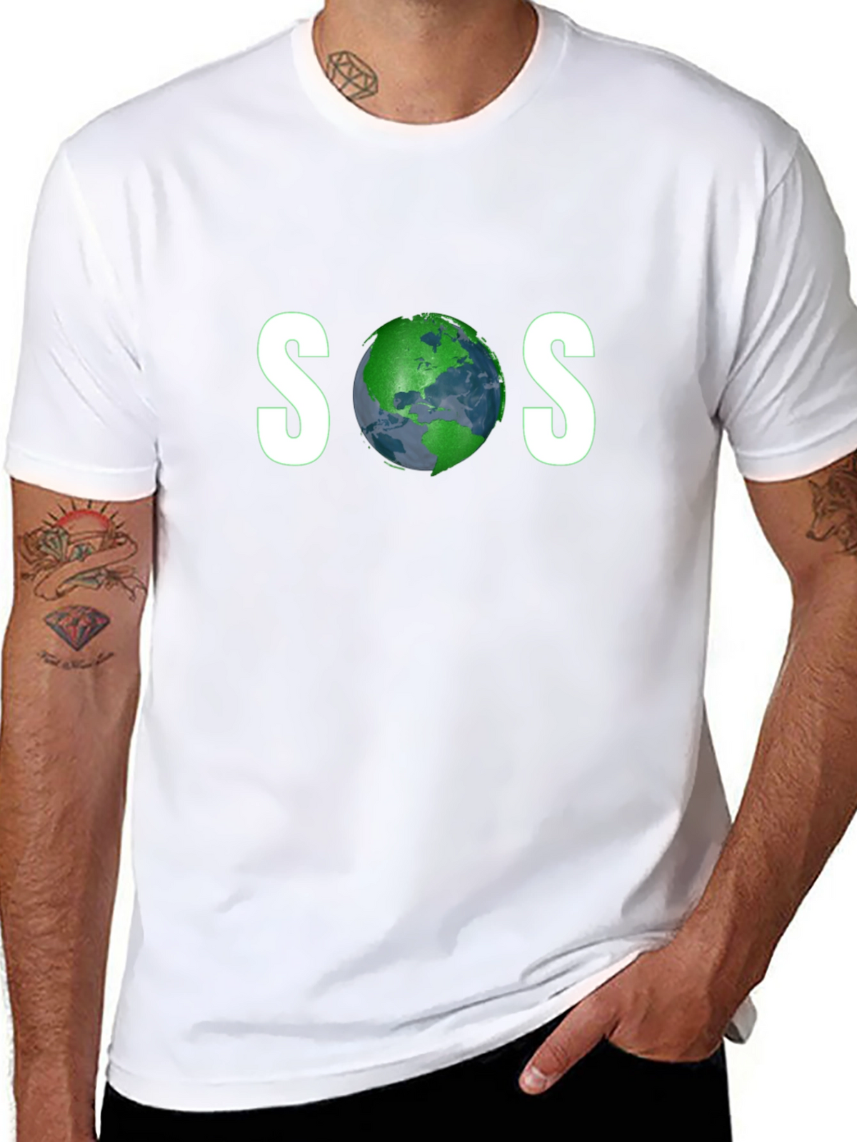 SOS Earth Graphic Tee - Save Our Planet T-Shirt