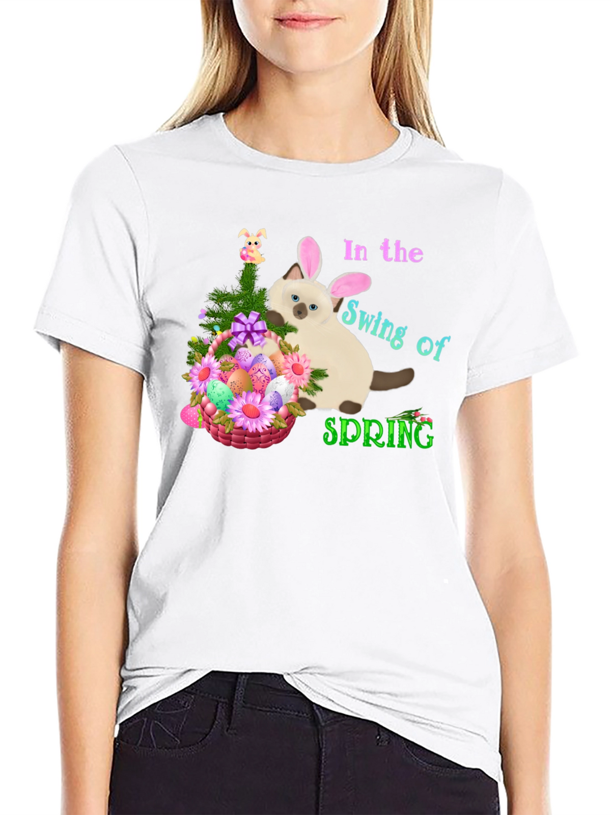 Easter Cat in Spring T-Shirt