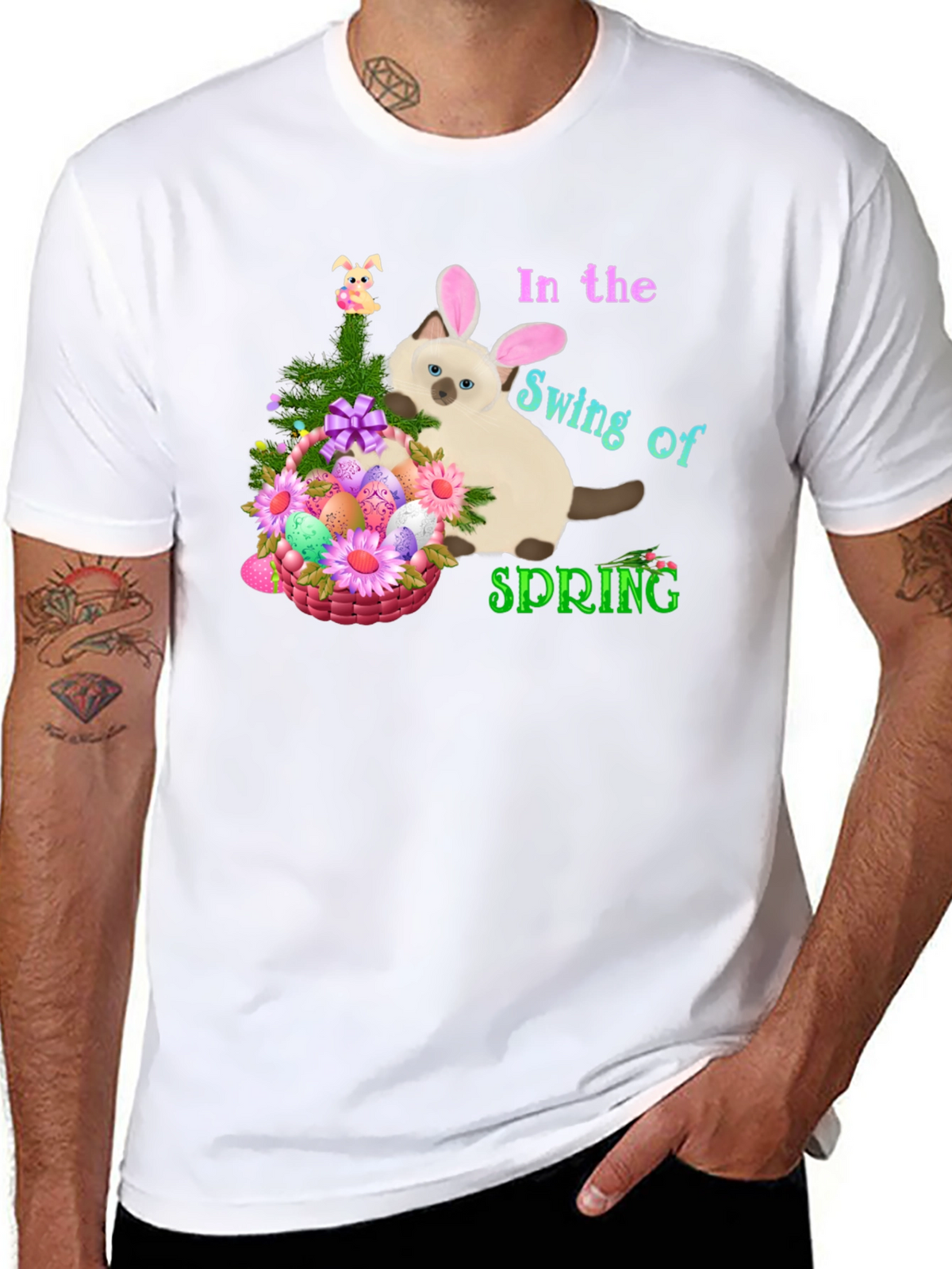 Easter Cat in Spring T-Shirt