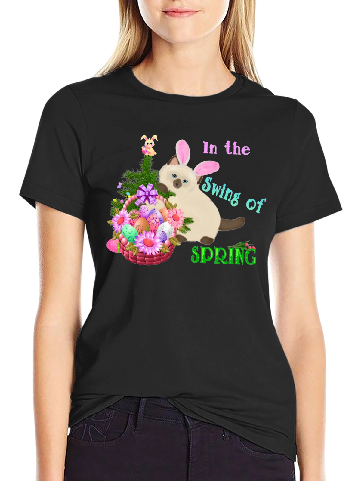 Easter Cat in Spring T-Shirt