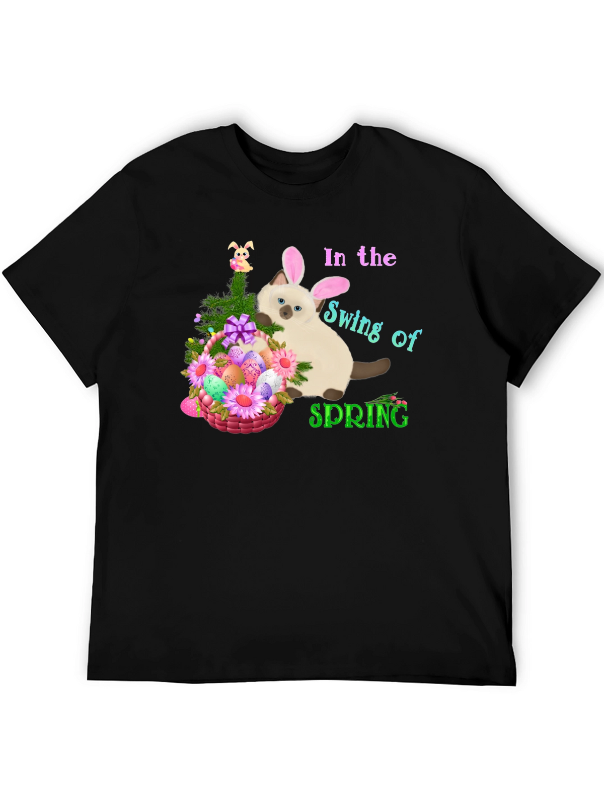 Easter Cat in Spring T-Shirt