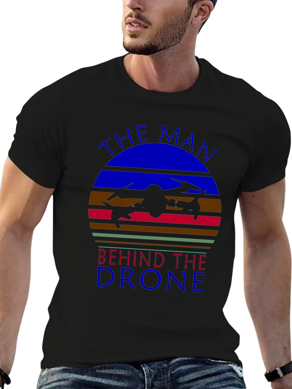 The Man Behind the Drone Graphic T-Shirt