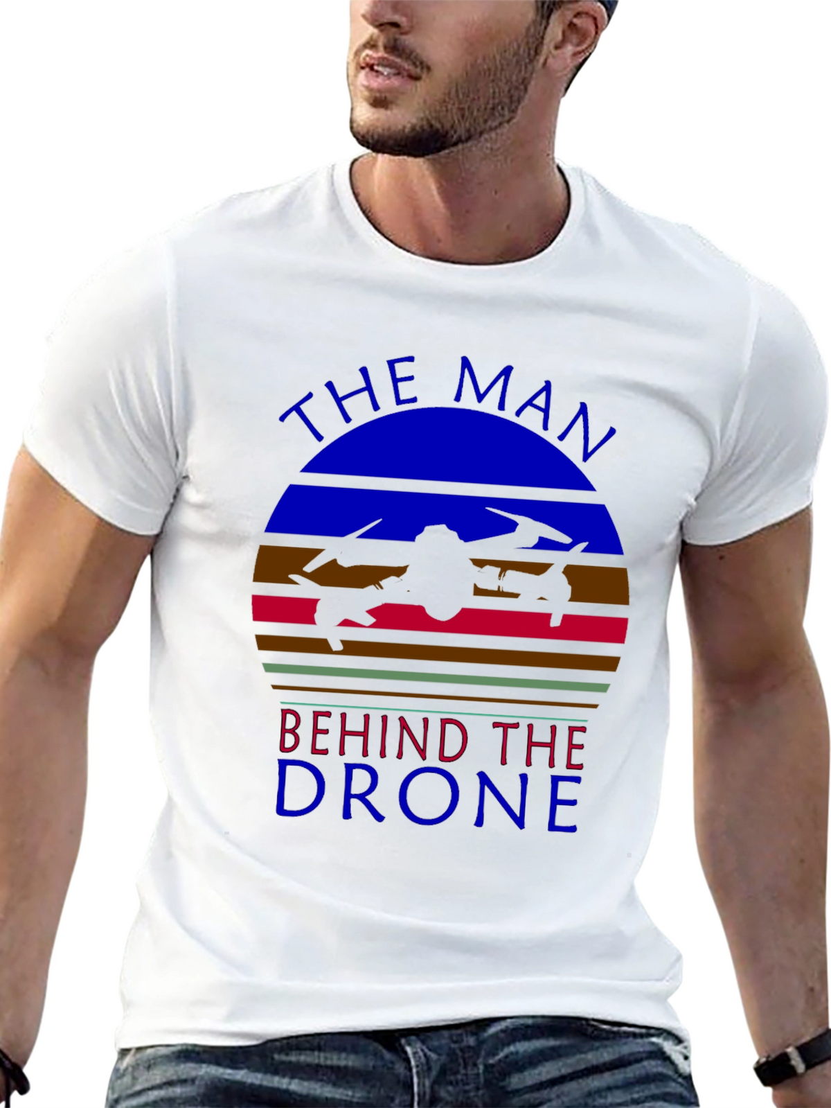 The Man Behind the Drone Graphic T-Shirt