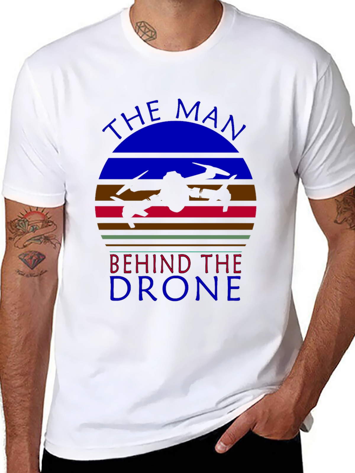 The Man Behind the Drone Graphic T-Shirt