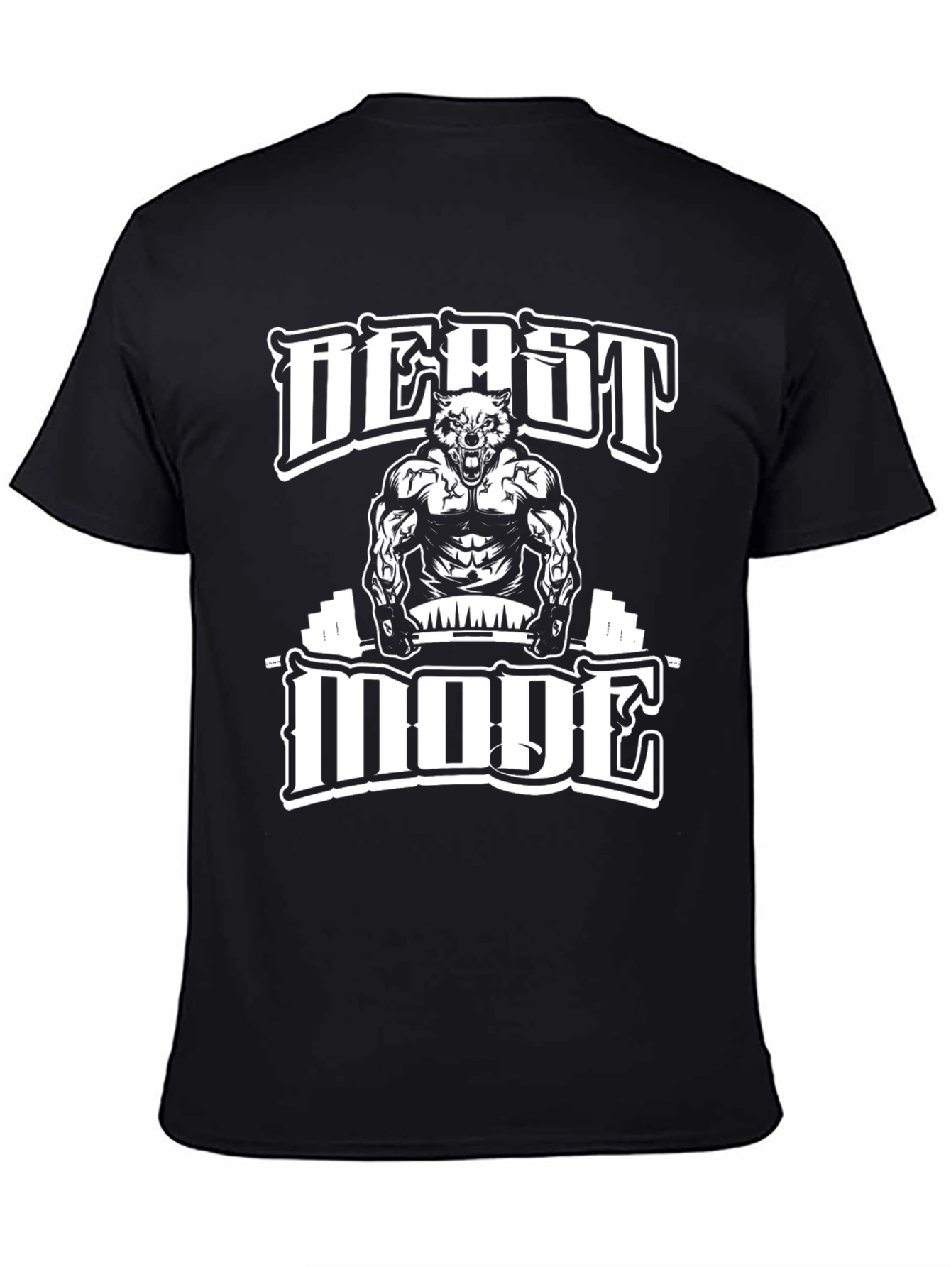 Beast Mode Gym T-Shirt | Wolf Muscle Graphic